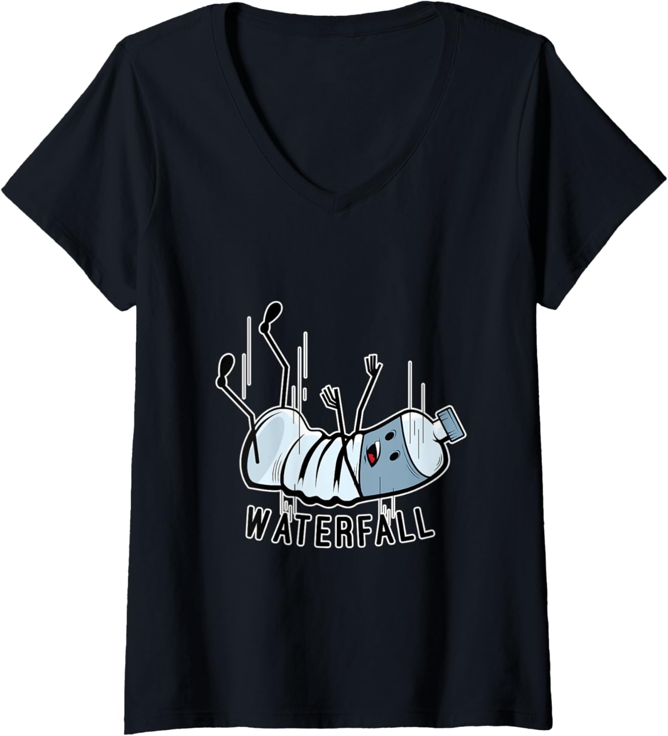 Womens Waterfall Food Pun Maker V-Neck Apparel | Trending 2025 | Aesthetic Fit