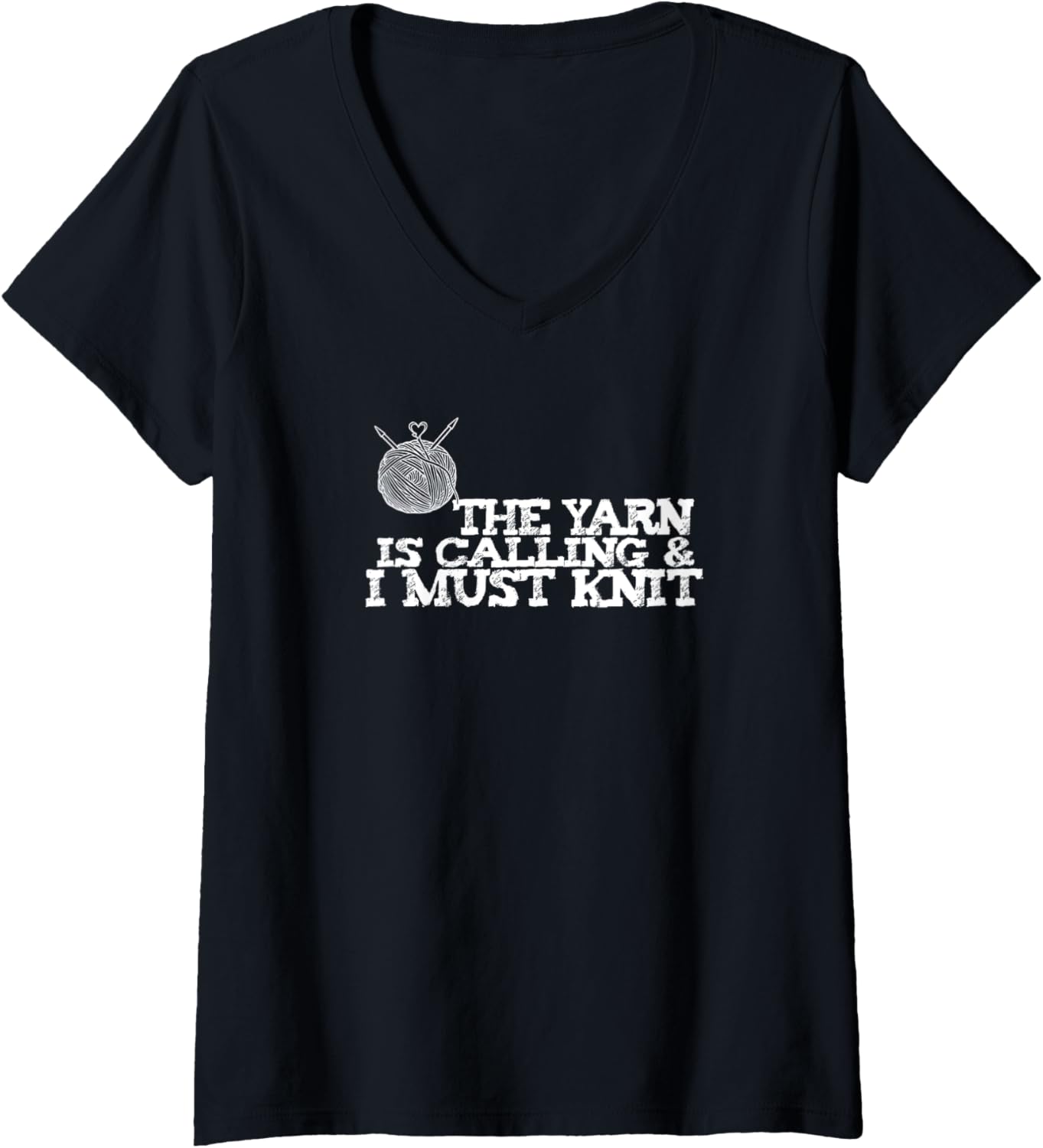 Womens Funny yarn is calling i must knit yarn embroidery crochet V-Neck Yarn Supply | High Search Volume | High CTR T...