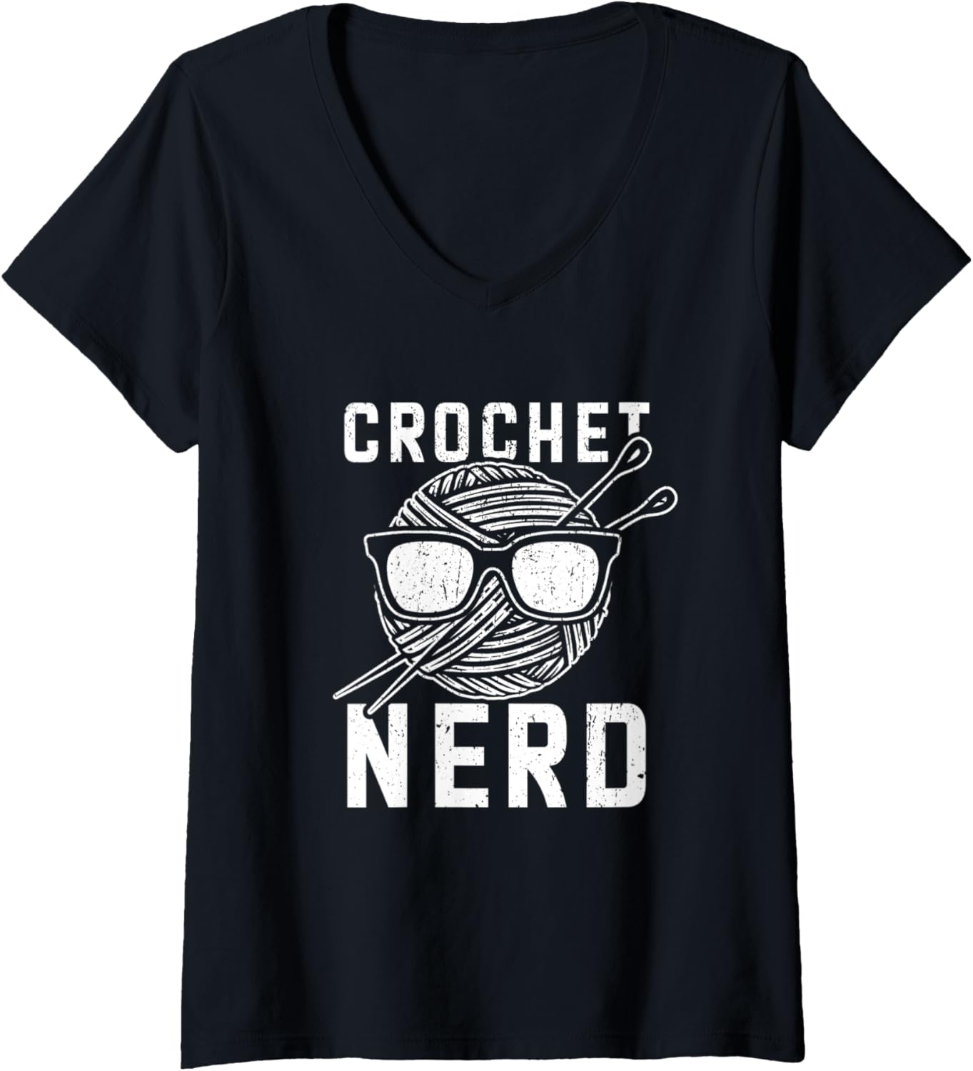 Womens Crochet Nerd Funny Crocheting Yarn Stitches Lover V-Neck Yarn Supply | Trending 2025 | High CTR Title