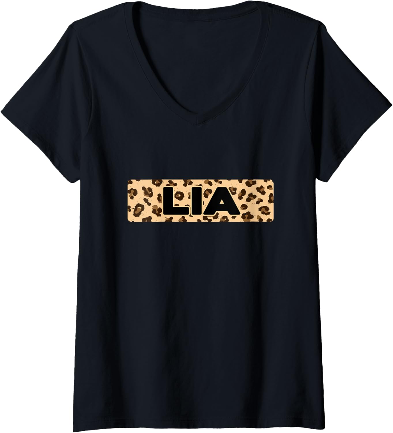 Funny Lia Leopard Print Personalized Name Lia V Neck Apparel Premium Print Everyday Wear