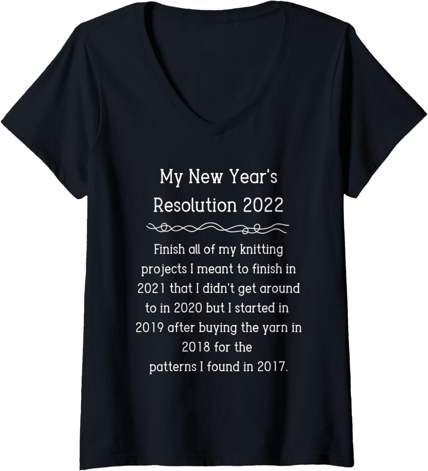 Womens 2022 Resolution Goals Knitting Funny Grandma Mom Yarn Lover V-Neck Yarn Supply | Trending 2025 | Perfect for C...