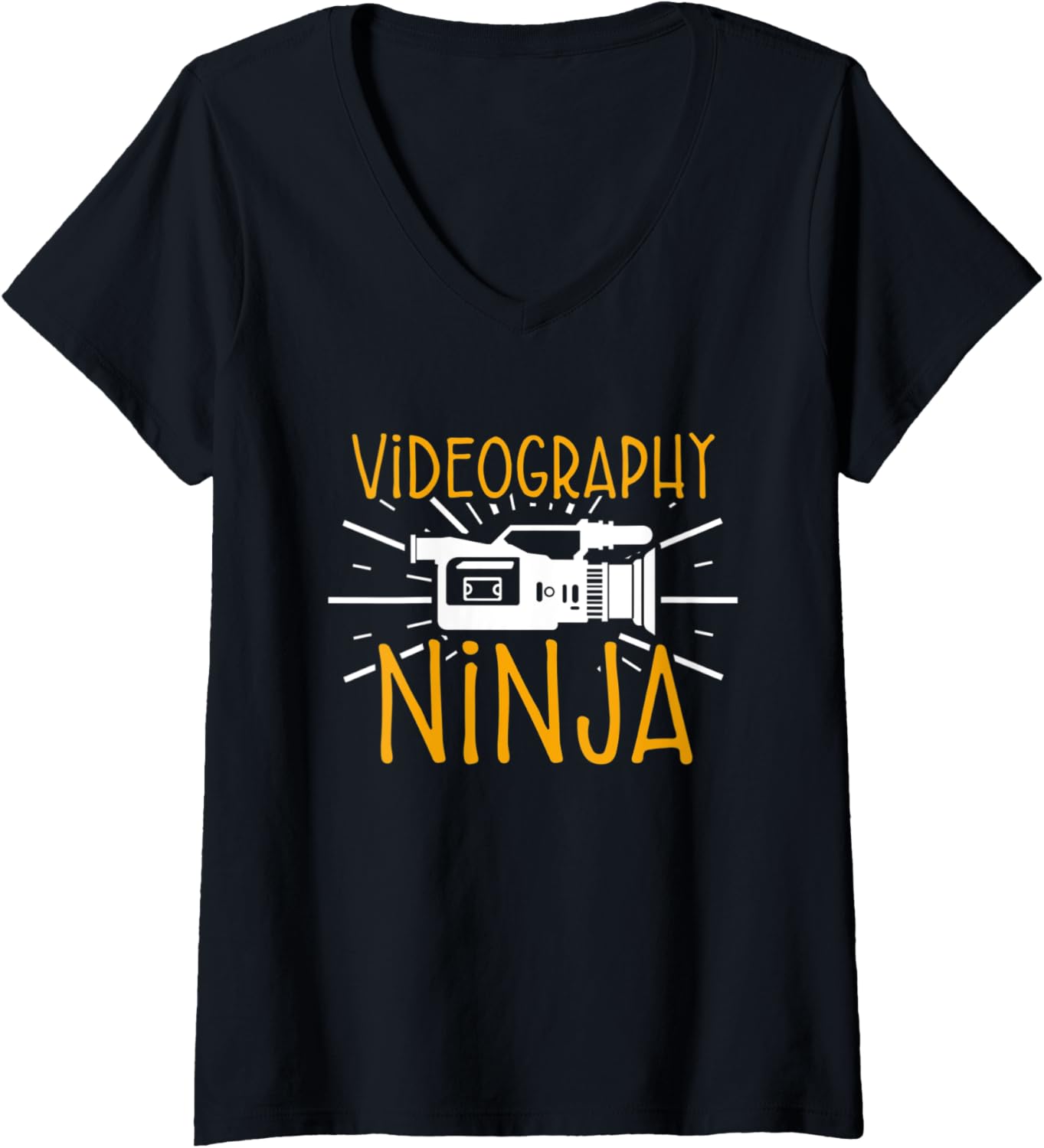 Womens Videographer Ninja Videography Filmmaker V-Neck Apparel | Best Seller Pick | Comfort Daily Wear