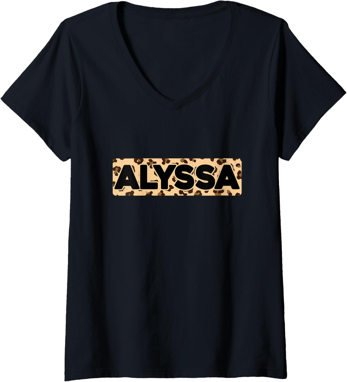 Funny Alyssa Leopard Print Personalized Name Alyssa V Neck Apparel Trending US Everyday Wear