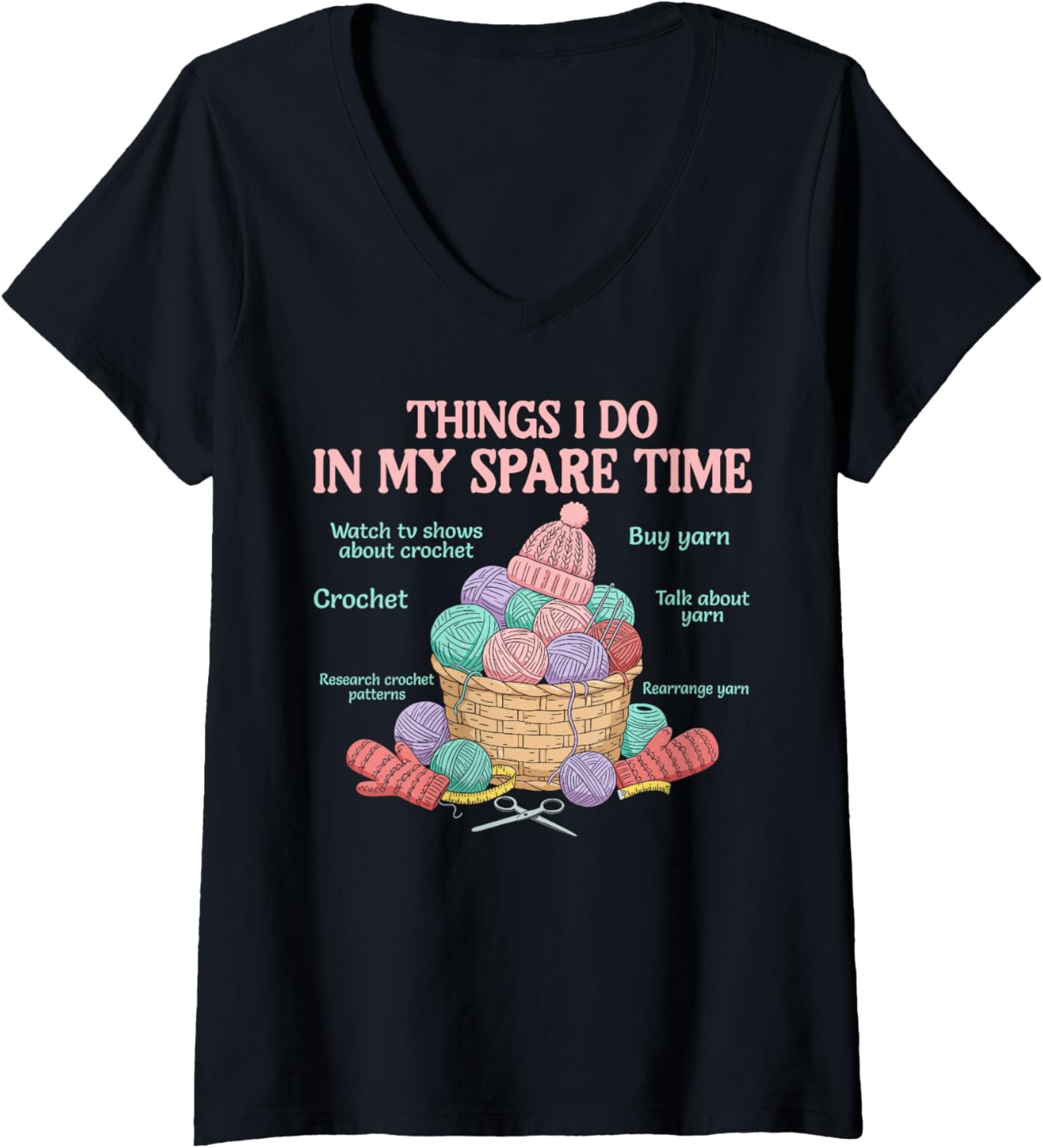 Womens Things i do in my spare time crochet yarn crocheting women V-Neck Yarn Supply | Premium Quality | Best Seller ...