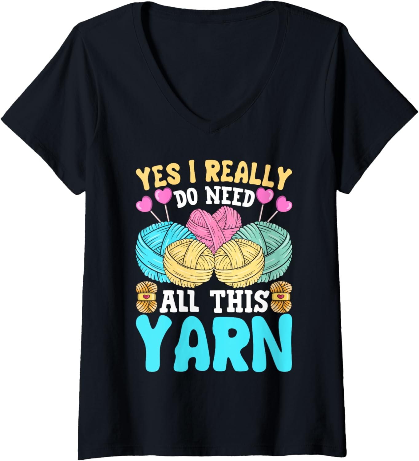 Womens Women Knitting Knitters Yarn Enthusiast Funny Knit Lover V-Neck Yarn Supply | Top Rated | High CTR Title