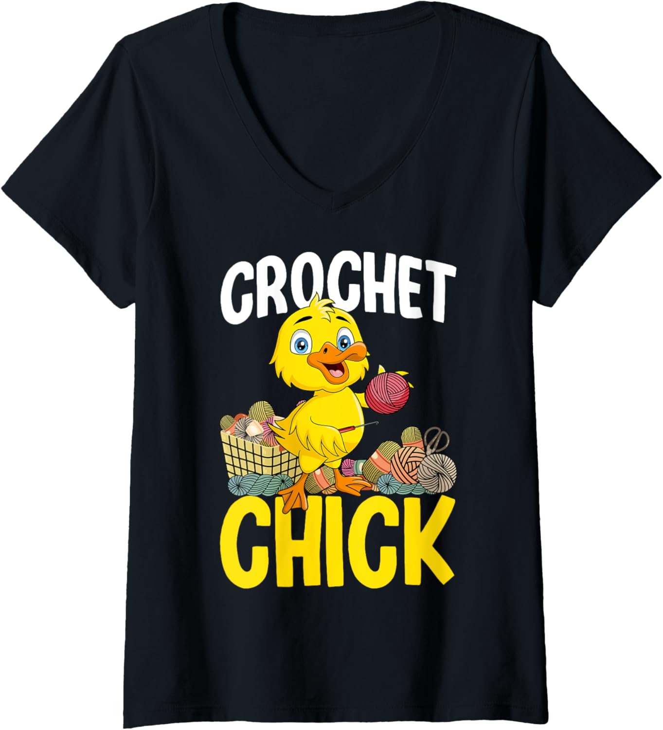 Crochet Chick Cute Crocheting Yarn Women Mom Grandma V-Neck Yarn Supply | Top Rated | Customer Favorite