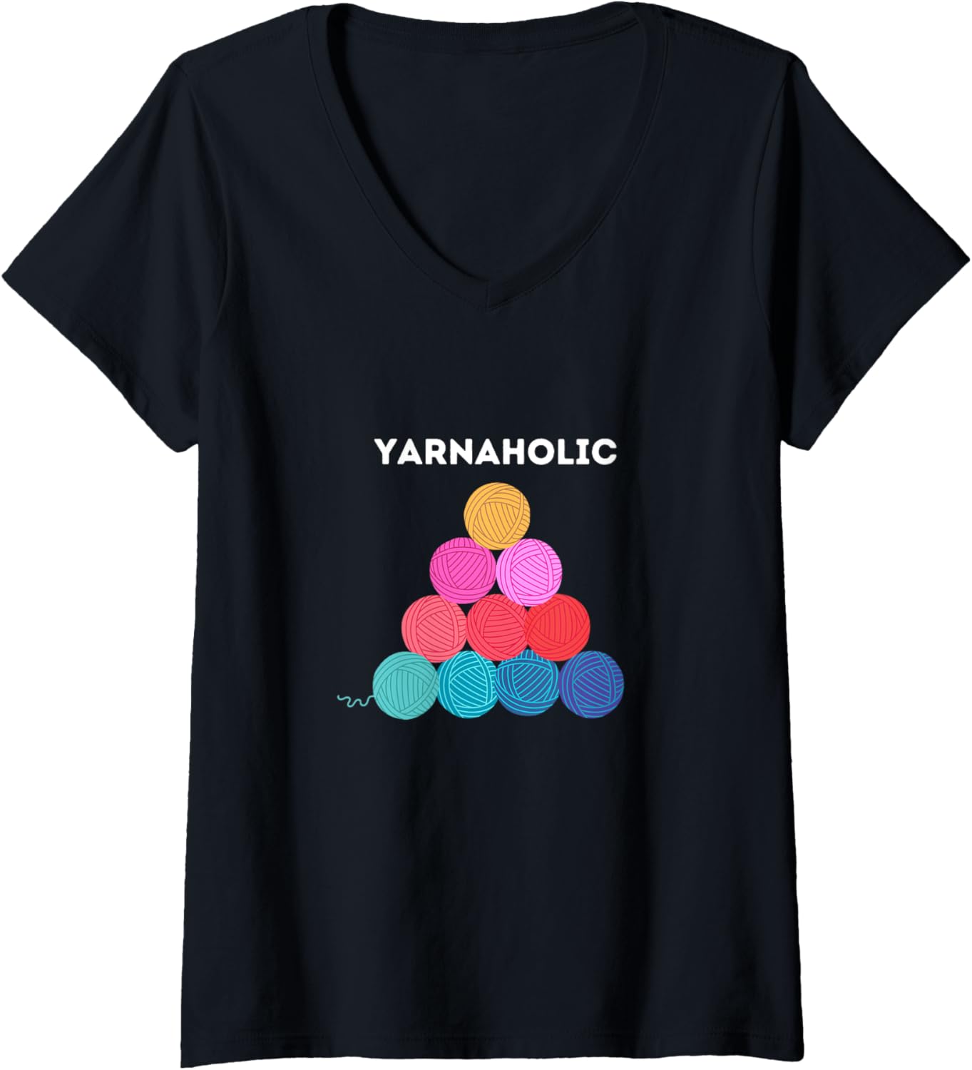 Knitters and Crocheters addicted to yarn V-Neck Yarn Supply | Trending 2025 | Perfect for Crafters
