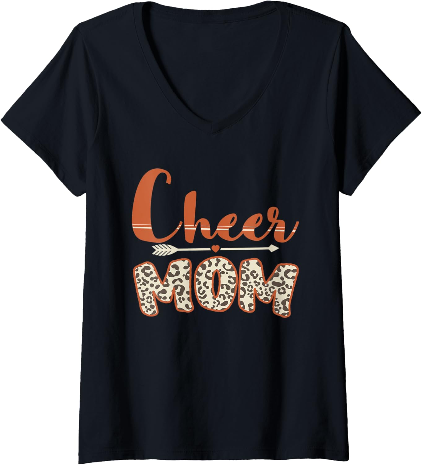 Womens Funny Cheerleading Mom Leopard Cheetah Print Cheer Mom V Neck Apparel Premium Print Best Seller Look