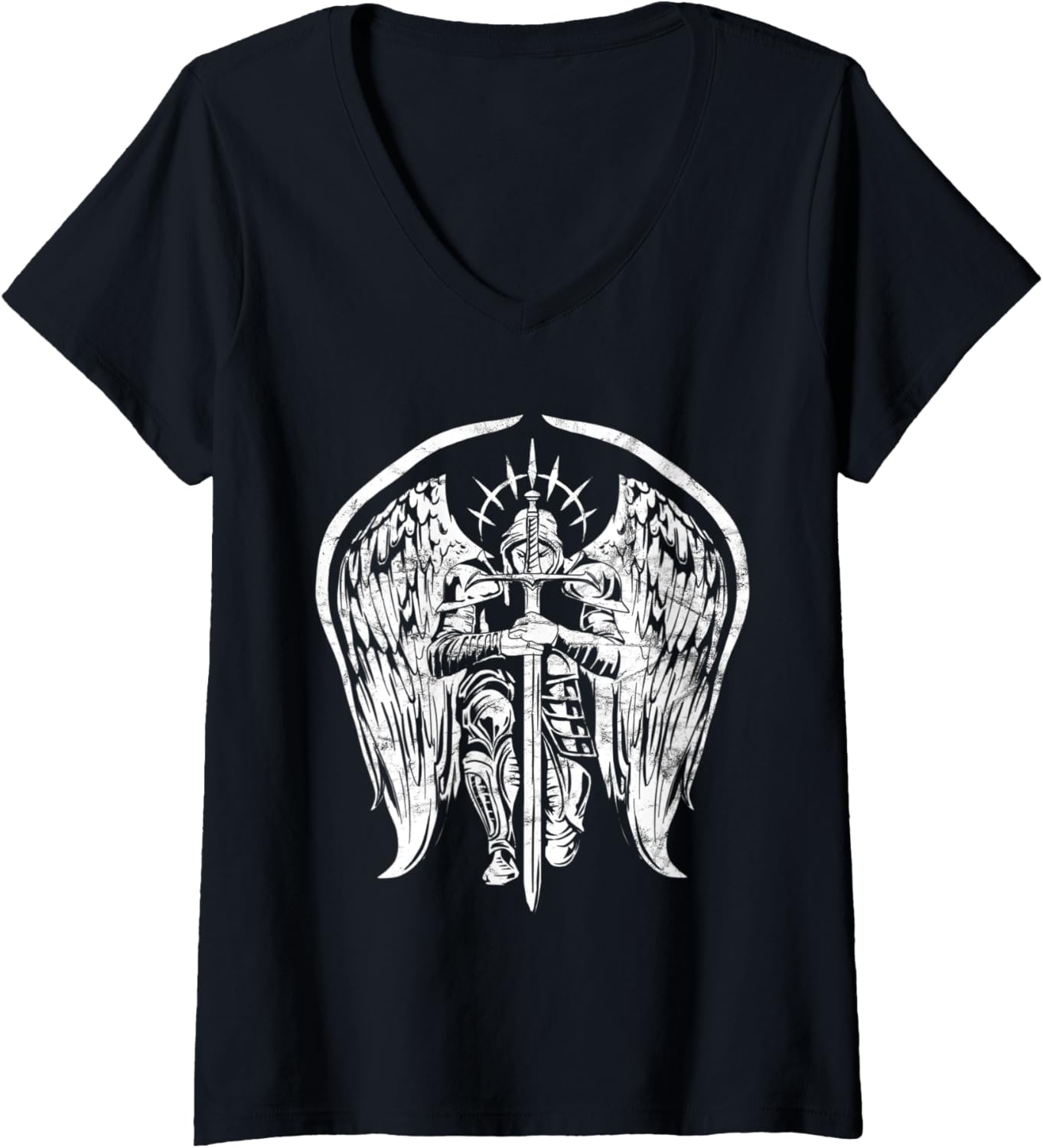 Womens Angel Archangel Michael Warrior Gift V-Neck Apparel | Trending 2025