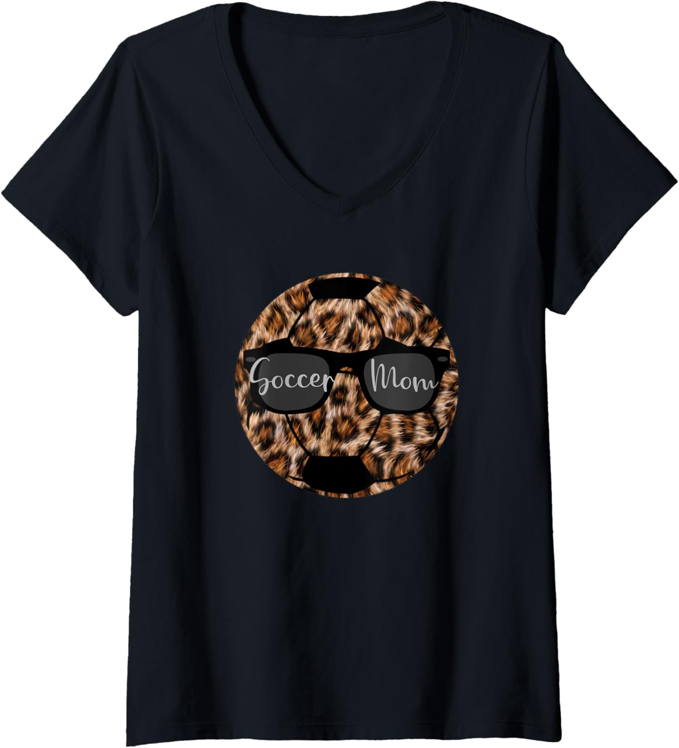 Womens Cute Best Soccer Team Mom Coach Cheetah T Shirt Gift Women V Neck T Shirt Viral TikTok Find US Top Pick