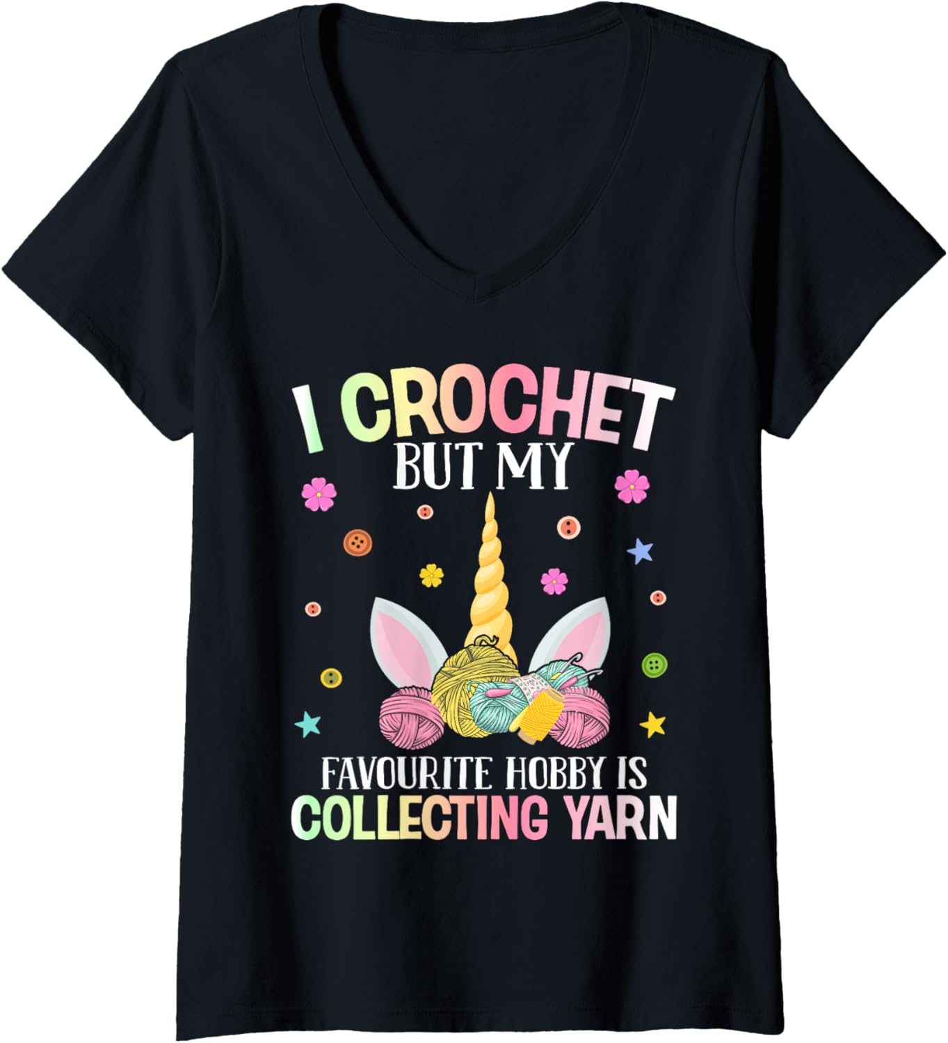 Hobby Is Collecting Yarn Crocheting Crocheter Yarn Lover V-Neck Yarn Supply | Top Rated | High CTR Title
