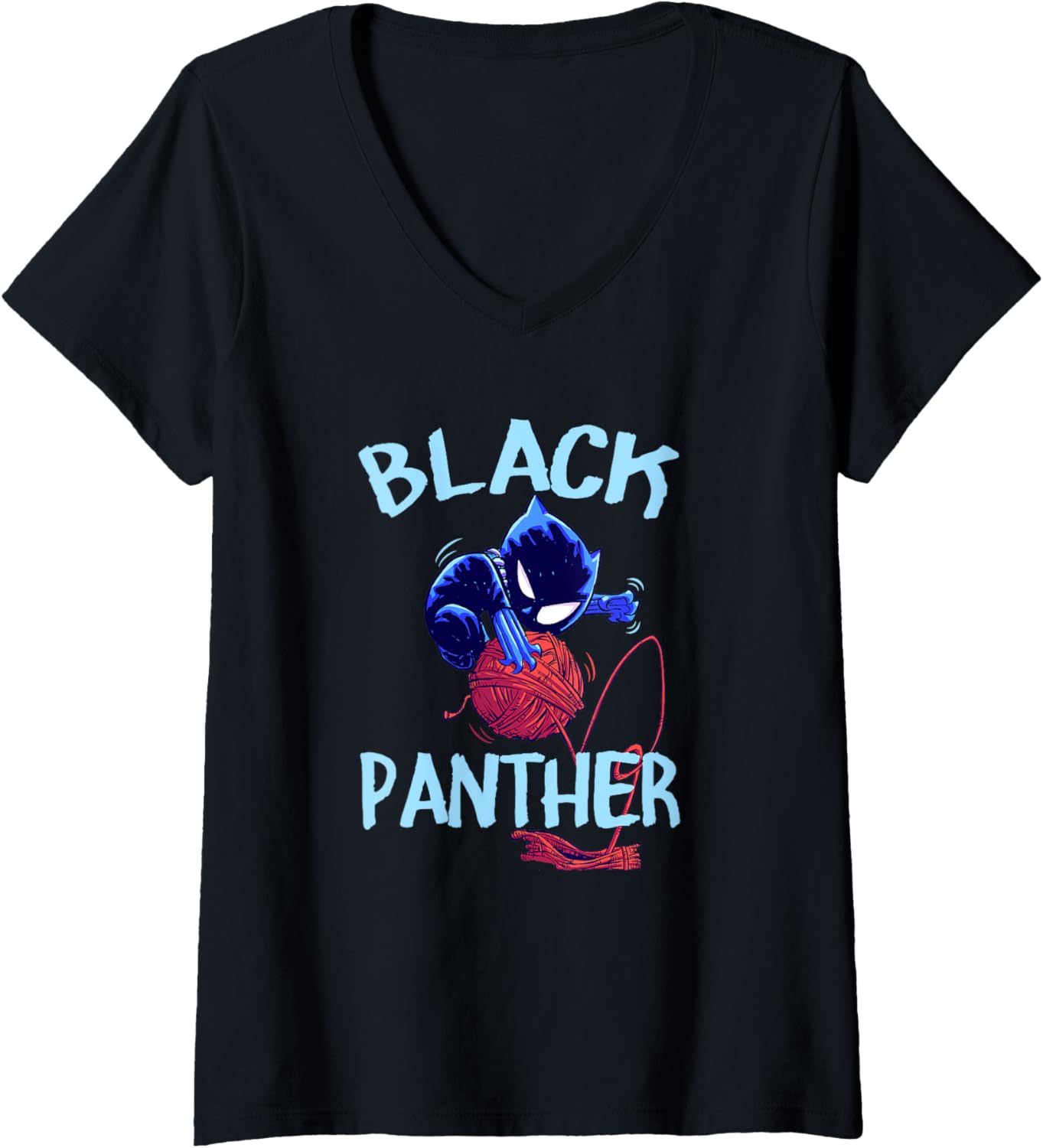 Marvel Comics Retro Classic Chibi Black Panther Yarn Ball V-Neck Yarn Supply | Premium Quality | High CTR Title