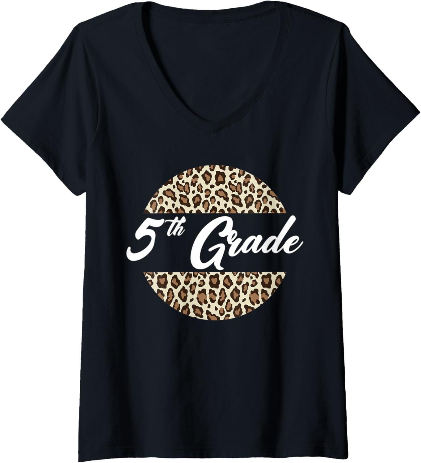 Womens 5th Grade Cheetah Print School Teacher Student Fifth Grade V Neck Apparel Viral TikTok Find Hot Right Now