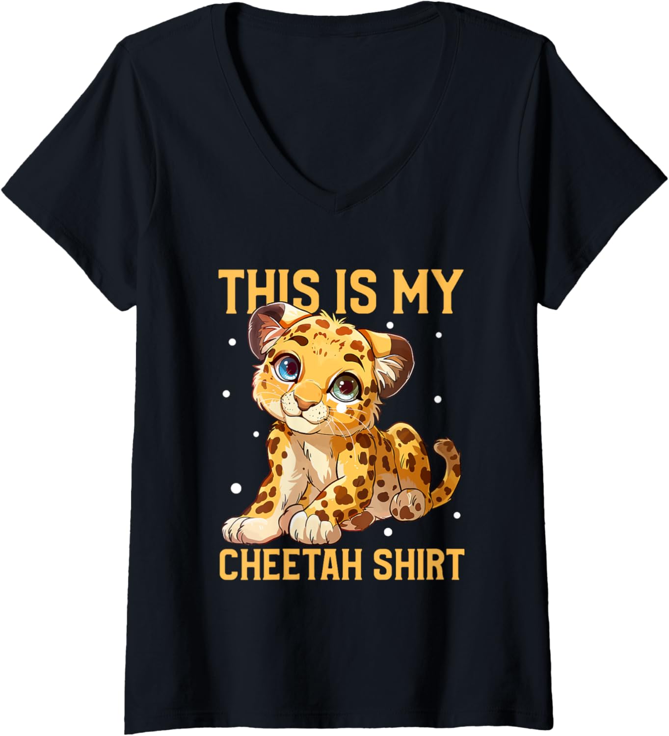 Womens Cheetah Kids Wild Animal This Is My Cheetah Cheetah Lover V Neck Apparel Comfort Fit Gift Ready