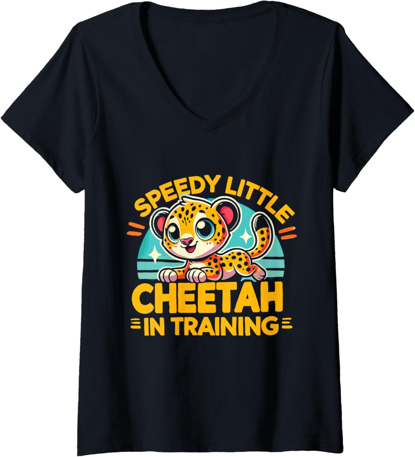 Womens Cute Leopard Cheetah In Training V Neck Apparel Viral TikTok Find Fan Favorite