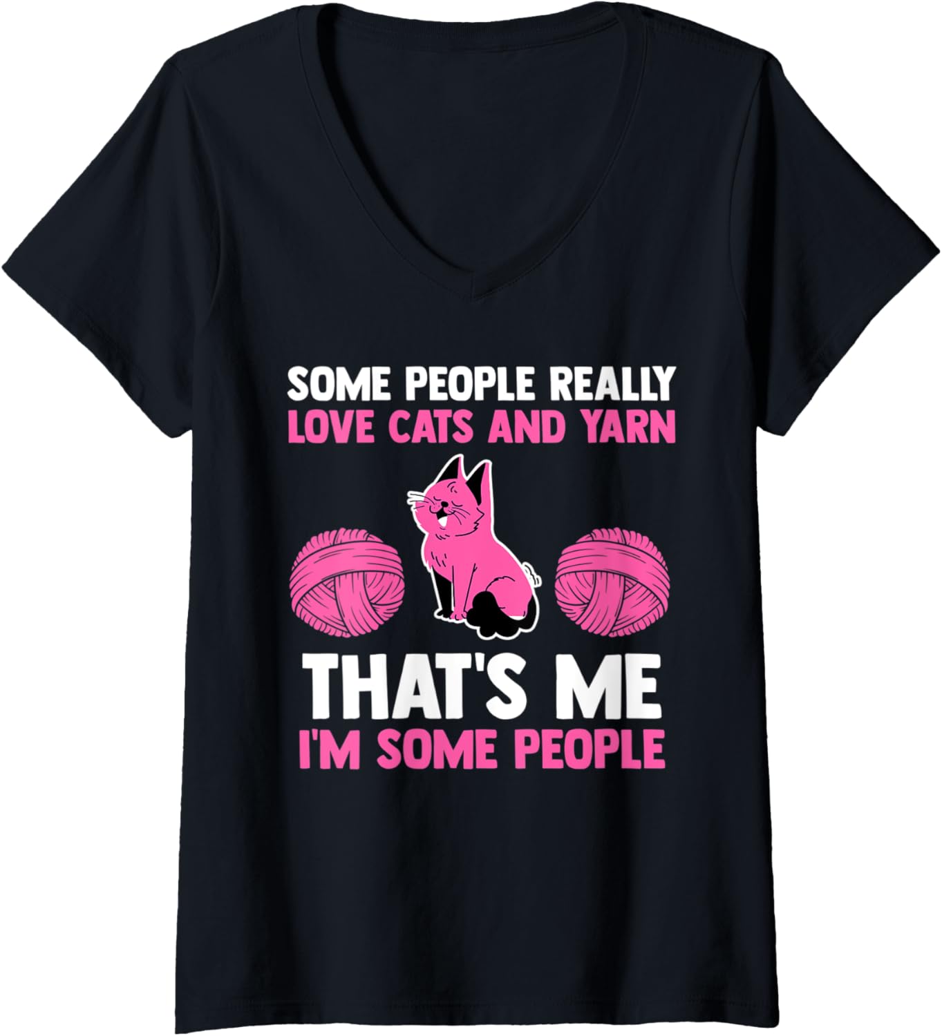 Womens some people really love cats and yarn cat V-Neck Yarn Supply | Top Rated | Perfect for Crafters