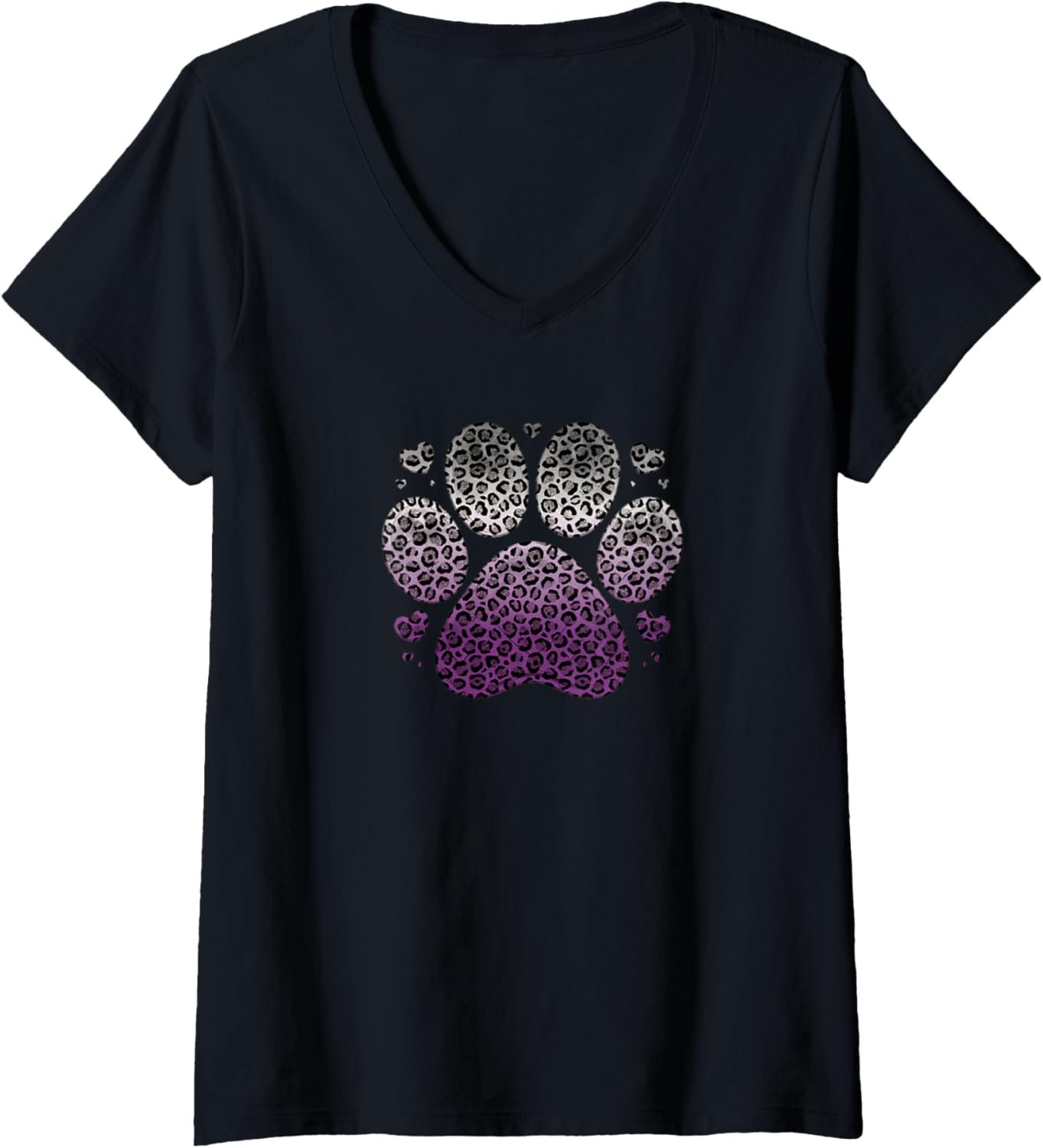 Womens Asexual Leopard Cat Paw Print Cheetah Pattern Ace Pride V Neck Apparel Viral TikTok Find Hot Right Now