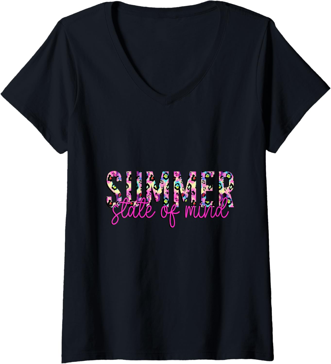 Womens Summer State of Mind Cheetah Print V Neck Apparel Viral TikTok Find Best Seller Look