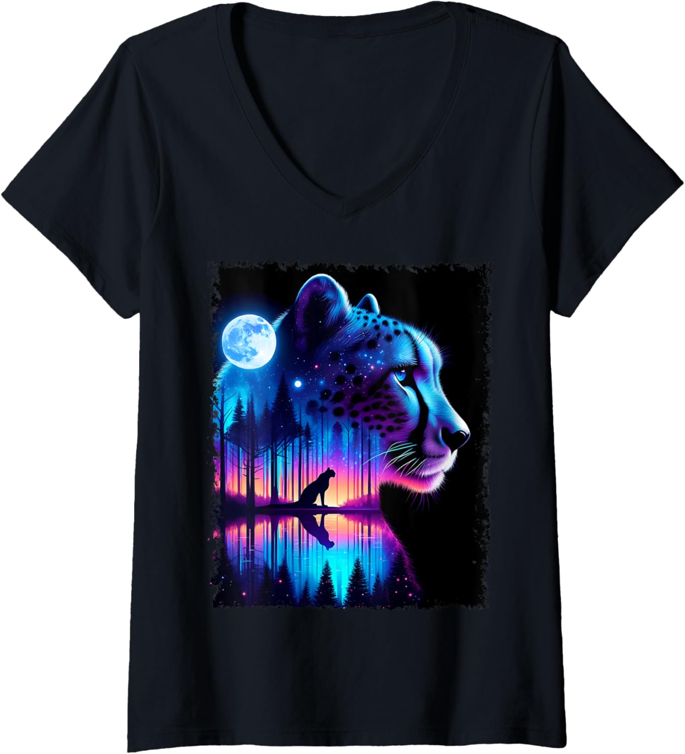 Womens Spirit Animal Cheetah Men Women Kids Christmas V Neck Apparel Trending US Hot Right Now