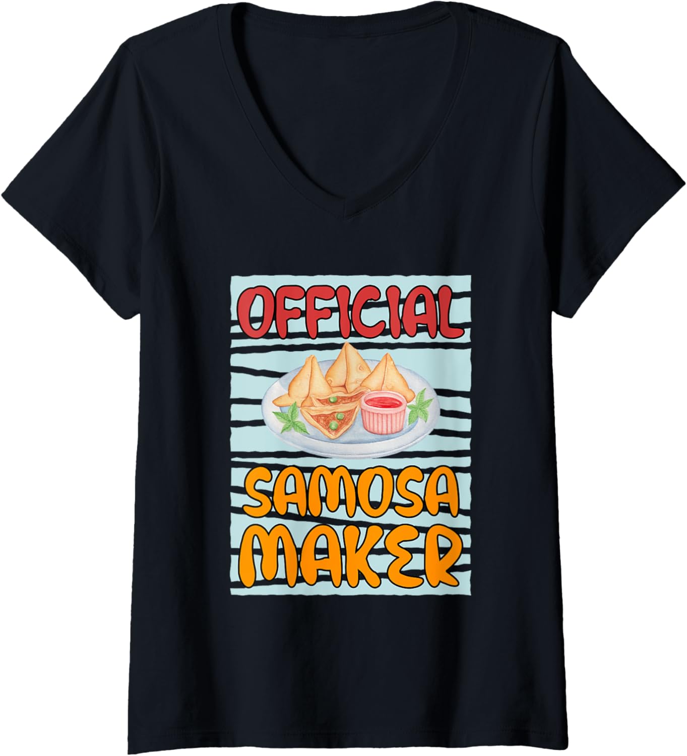 Officially Samosa Maker Cooking Chef V-Neck Apparel | Trending 2025 | Perfect Gift Idea