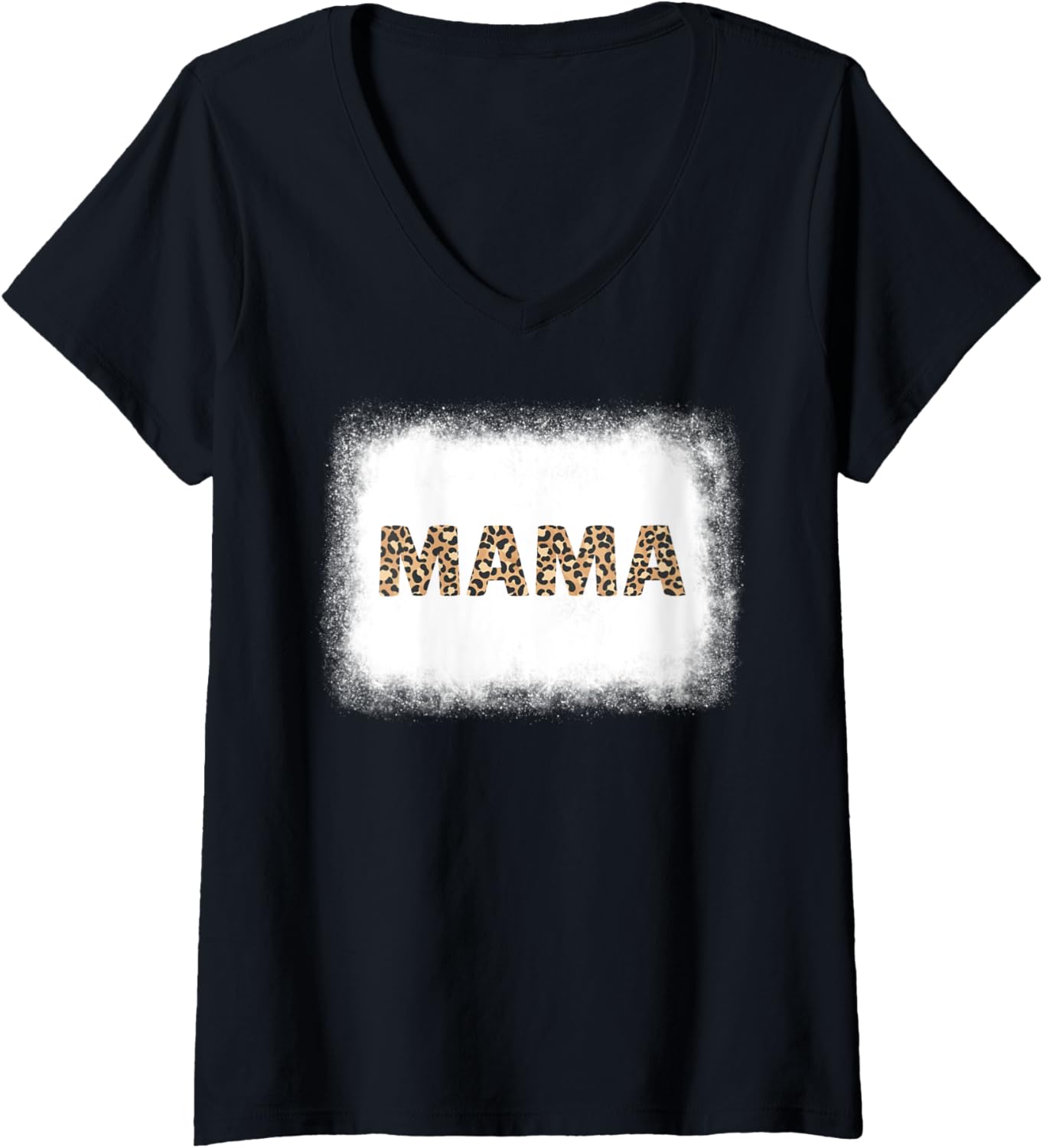 Womens MAMA Leopard Cheetah Animal Print Proud Mother Mother s Day V Neck Apparel Premium Print Fan Favorite