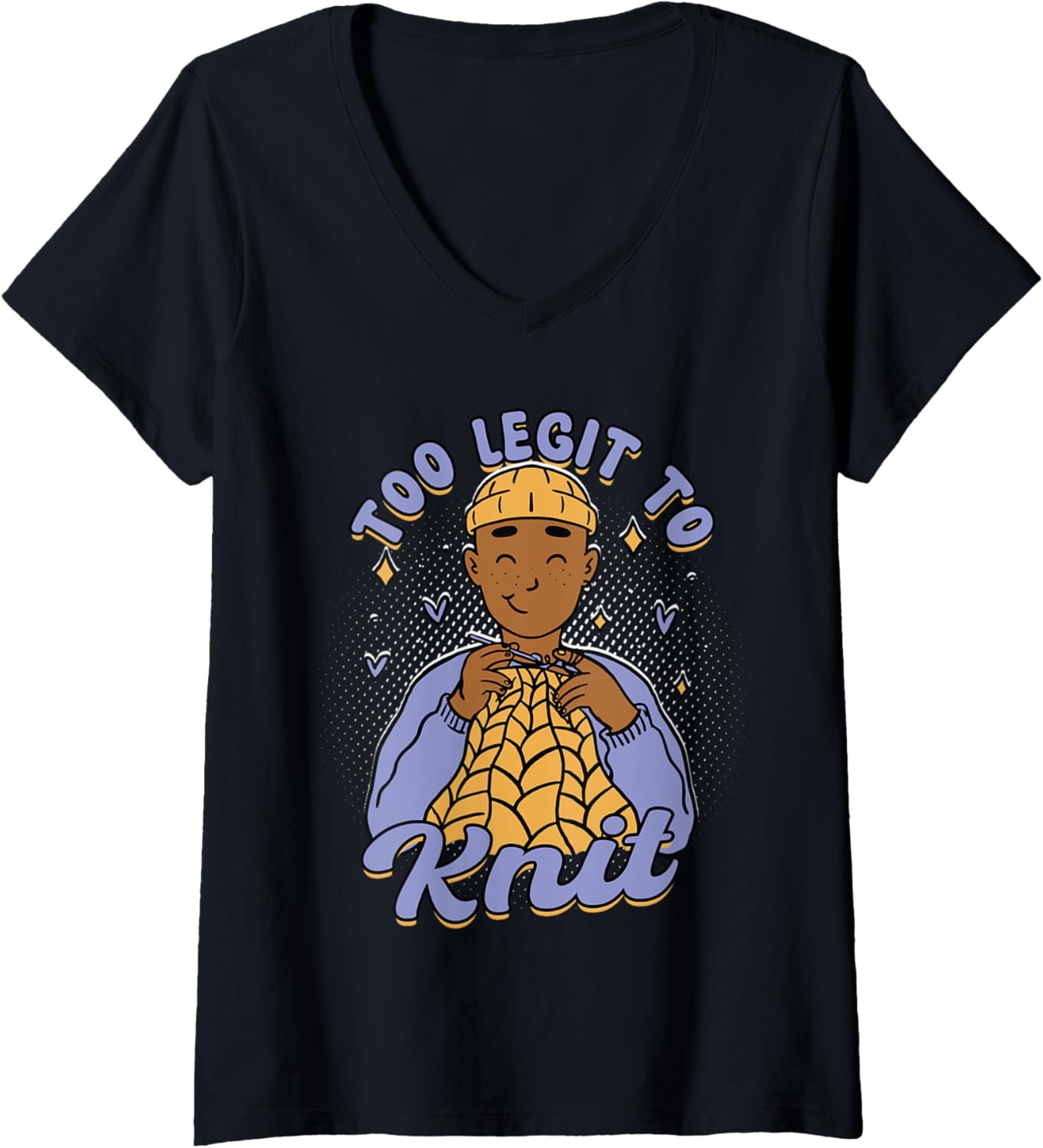Womens Knitting Yarn Knitter Too legit to knit V-Neck Yarn Supply | Trending 2025 | High CTR Title