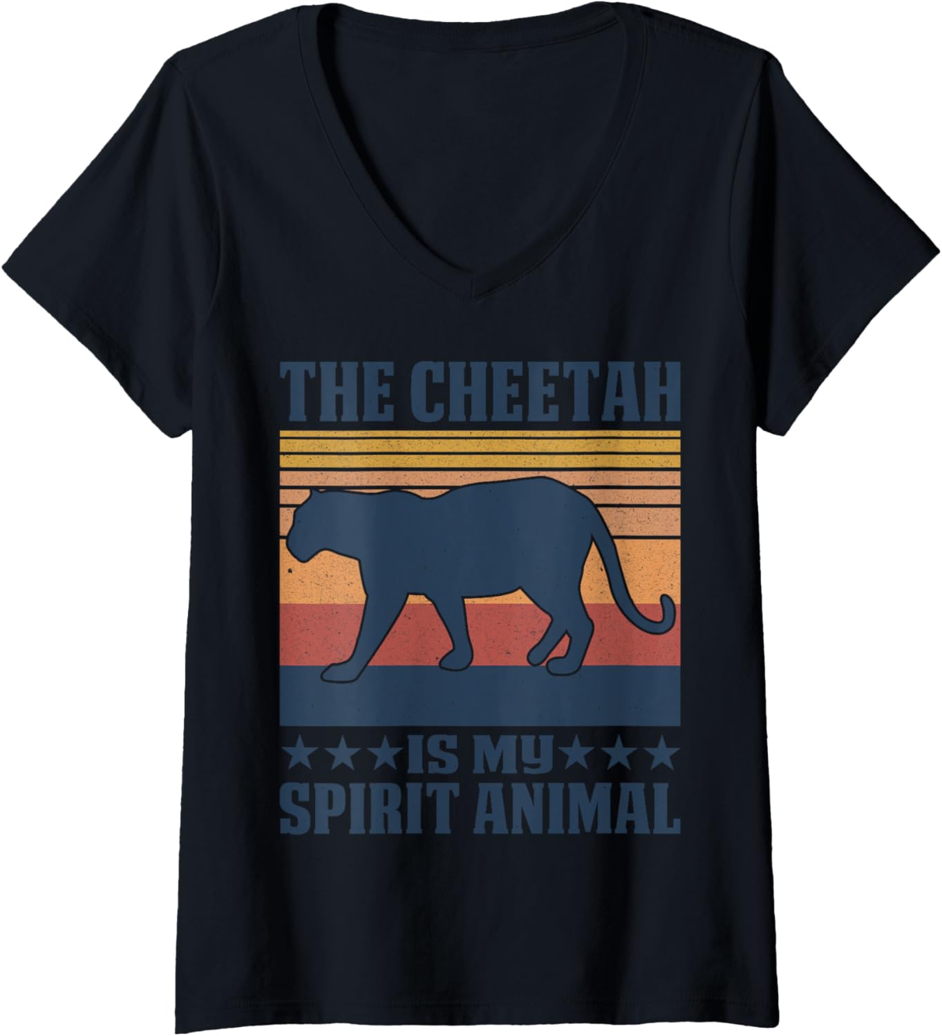 Womens Cheetahs Funny Kids The Cheetah Is My Spirit Animal V Neck Apparel Comfort Fit US Top Pick