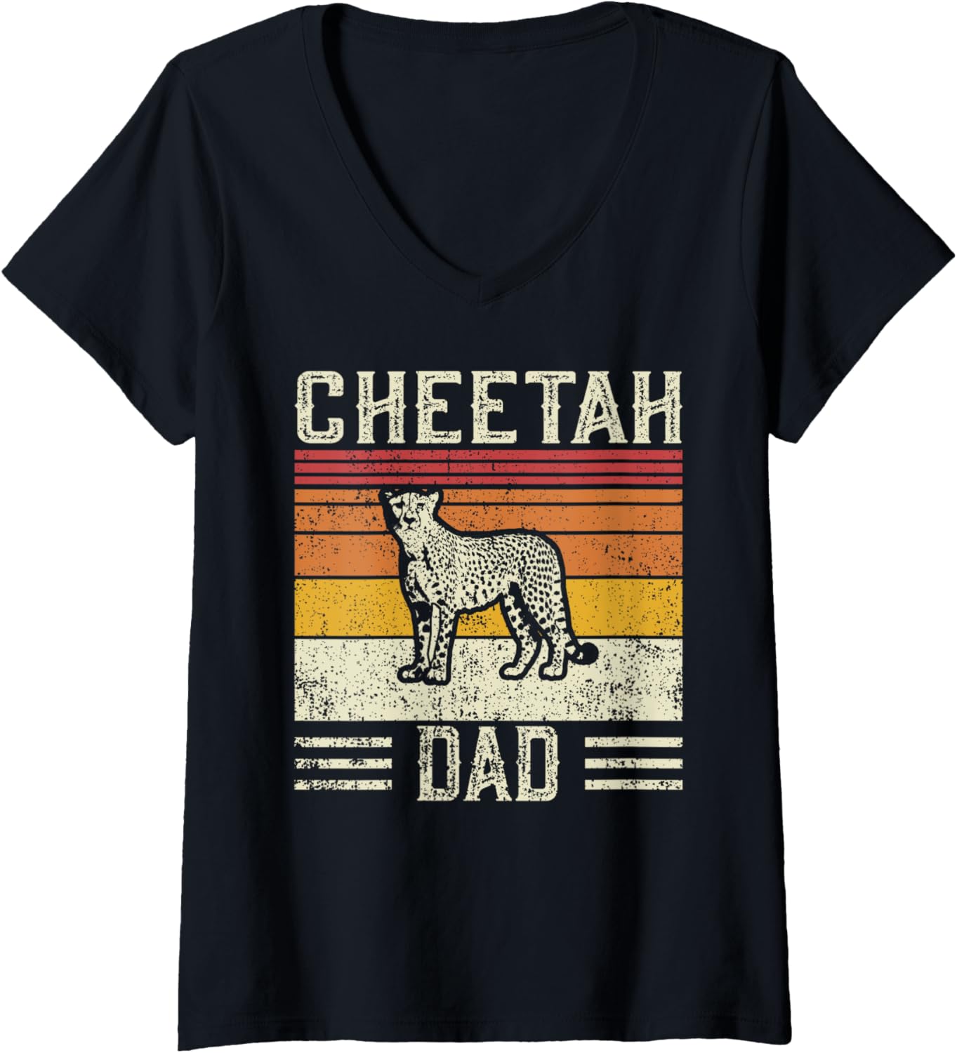 Womens Best Cheetah Dad Men Vintage Cheetah V Neck Apparel Streetwear Style Fan Favorite