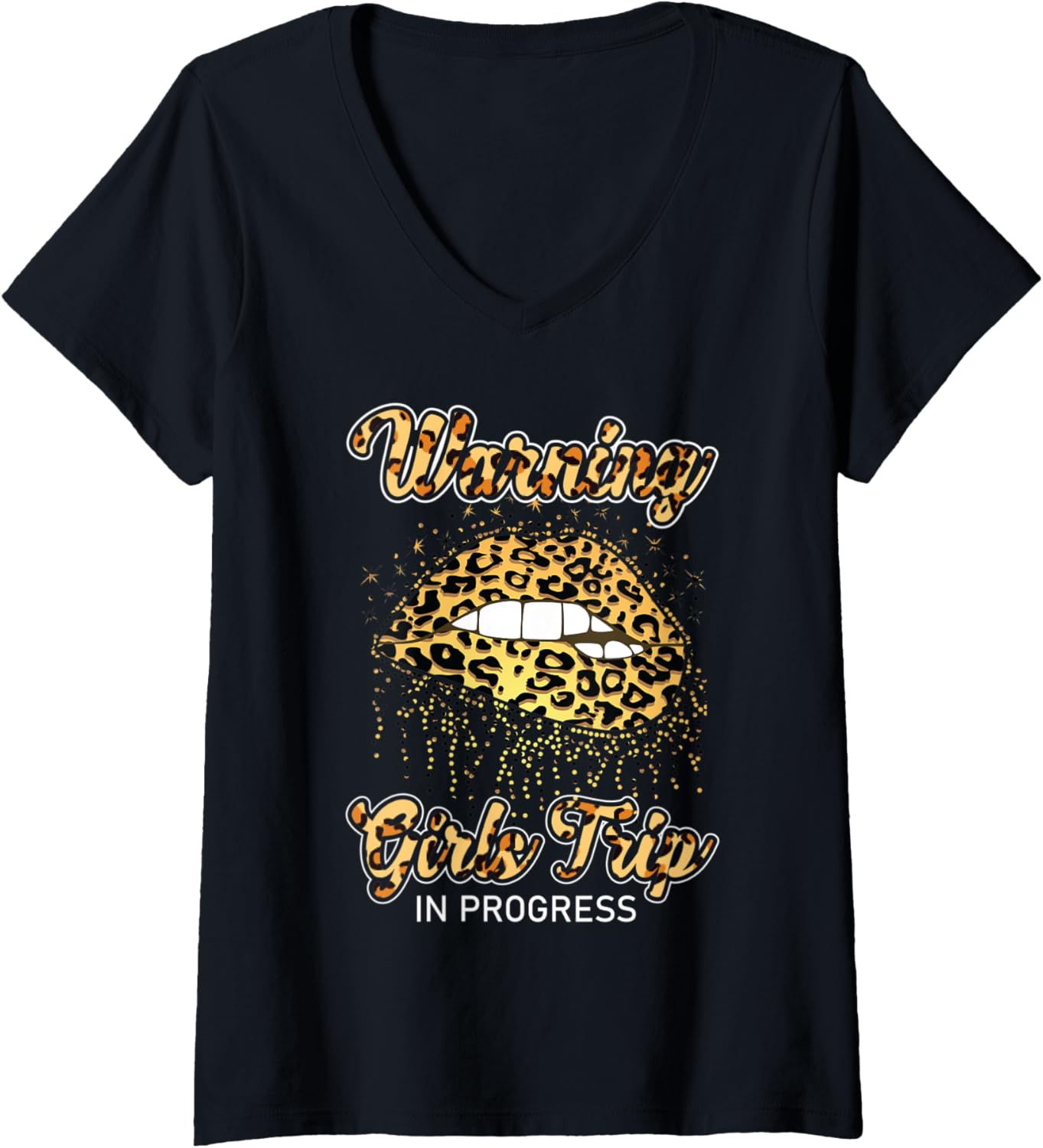 Womens Girls Trip 2022 in Progress Matching Leopard Cheetah Print V Neck Apparel Trending US US Top Pick