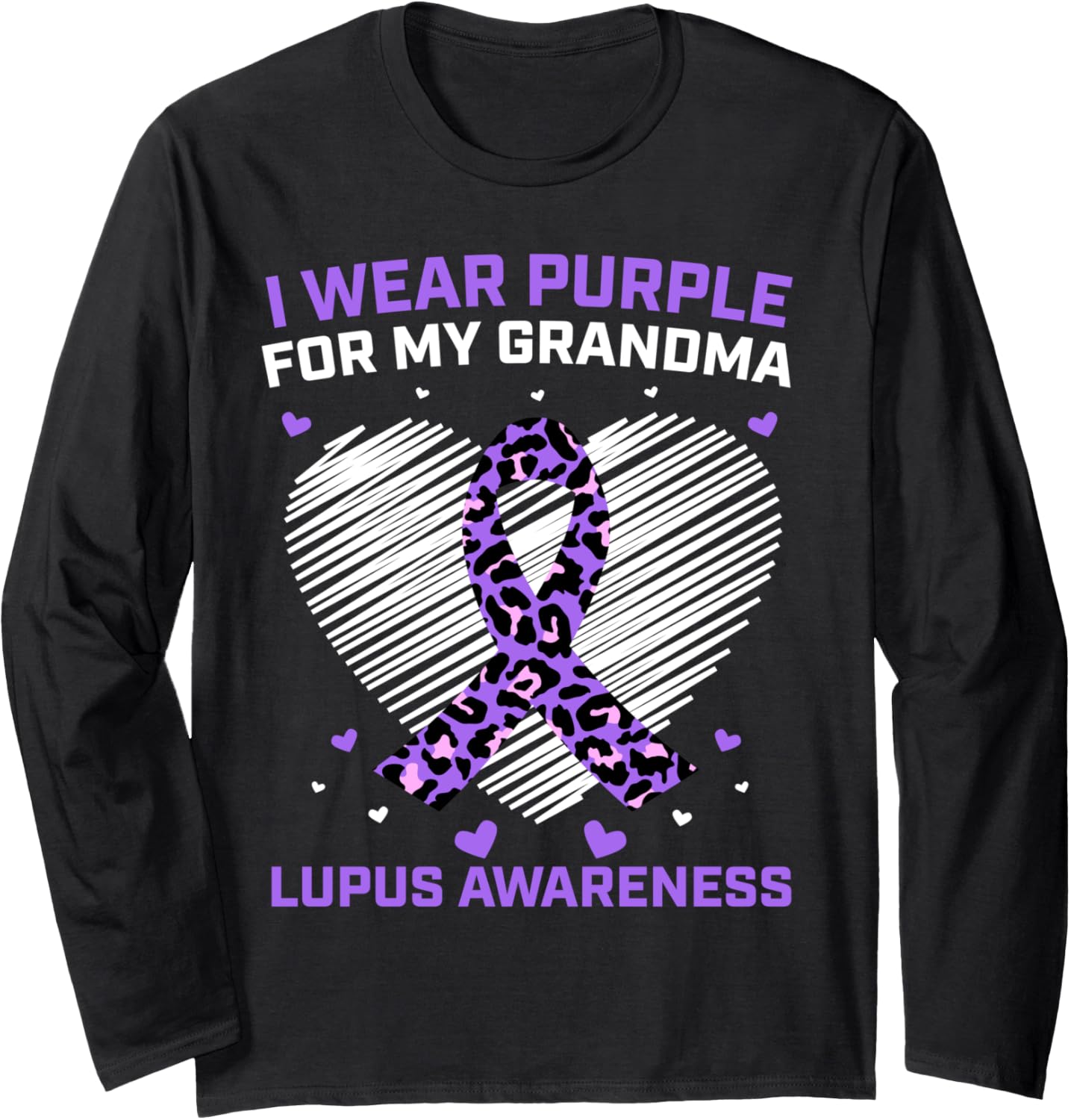 Cheetah Print I Wear Purple For My Grandma Lupus Awareness Long Sleeve Long Sleeve T Shirt Trending US Best Seller Look