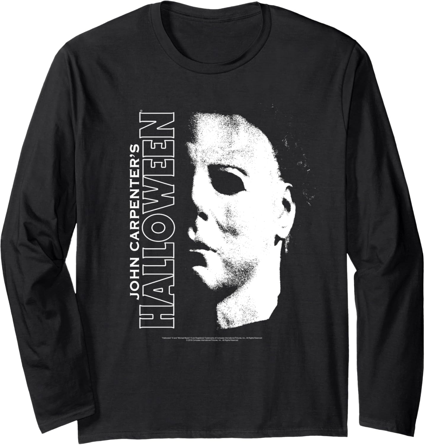 Halloween Michael Myers Large Face Long Sleeve Apparel | Everyday Casual Wear