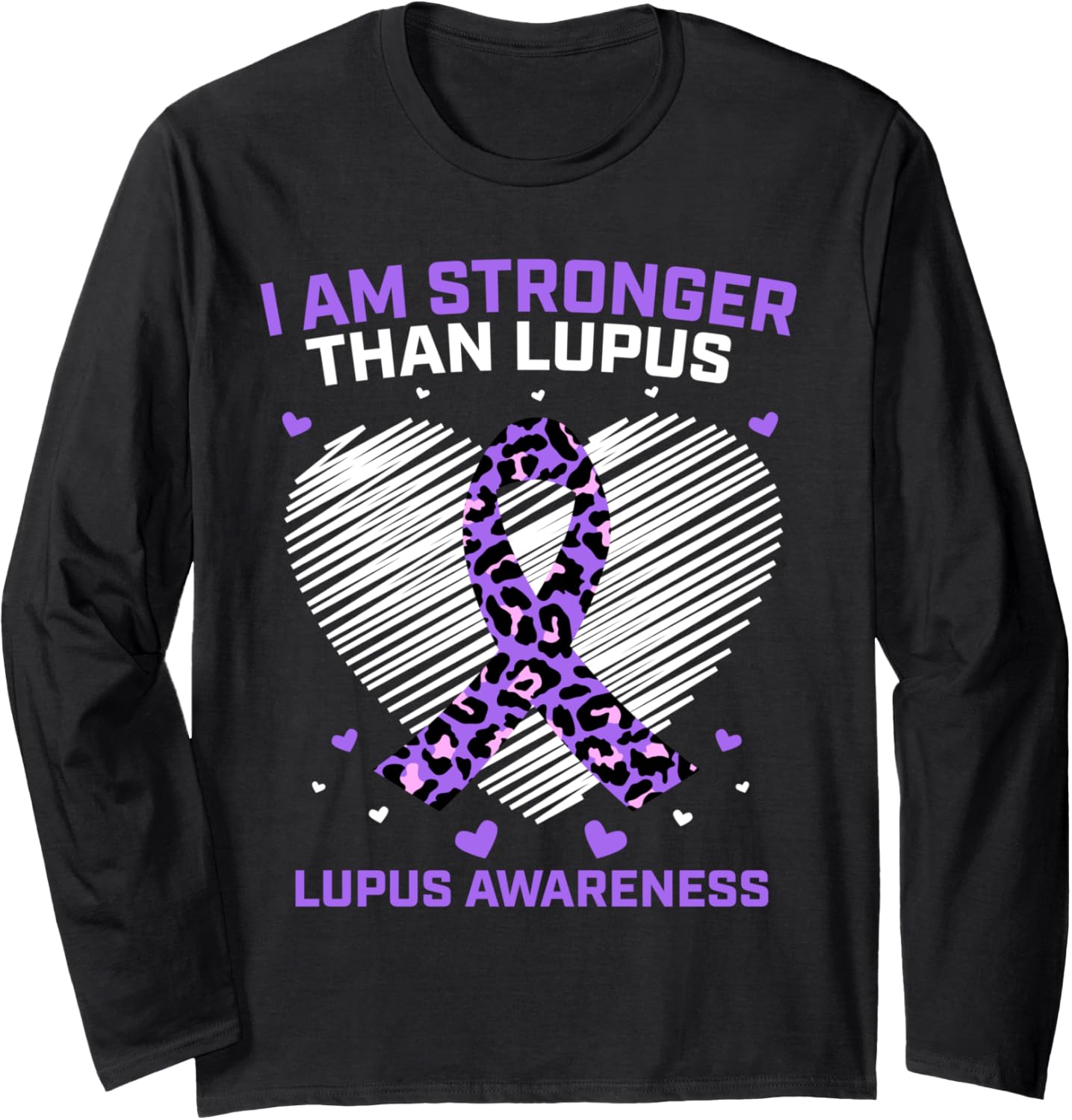 Lupus Awareness Products Purple Stronger Than Lupus Cheetah Long Sleeve Long Sleeve T Shirt High Search Demand US Top Pi