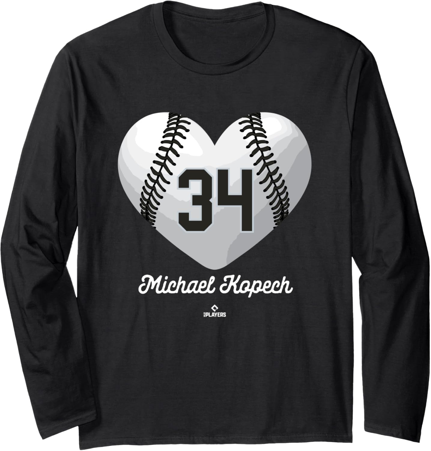 Baseball Heart Number Michael Kopech Chicago MLBPA Long Sleeve Apparel | Everyday Casual Wear