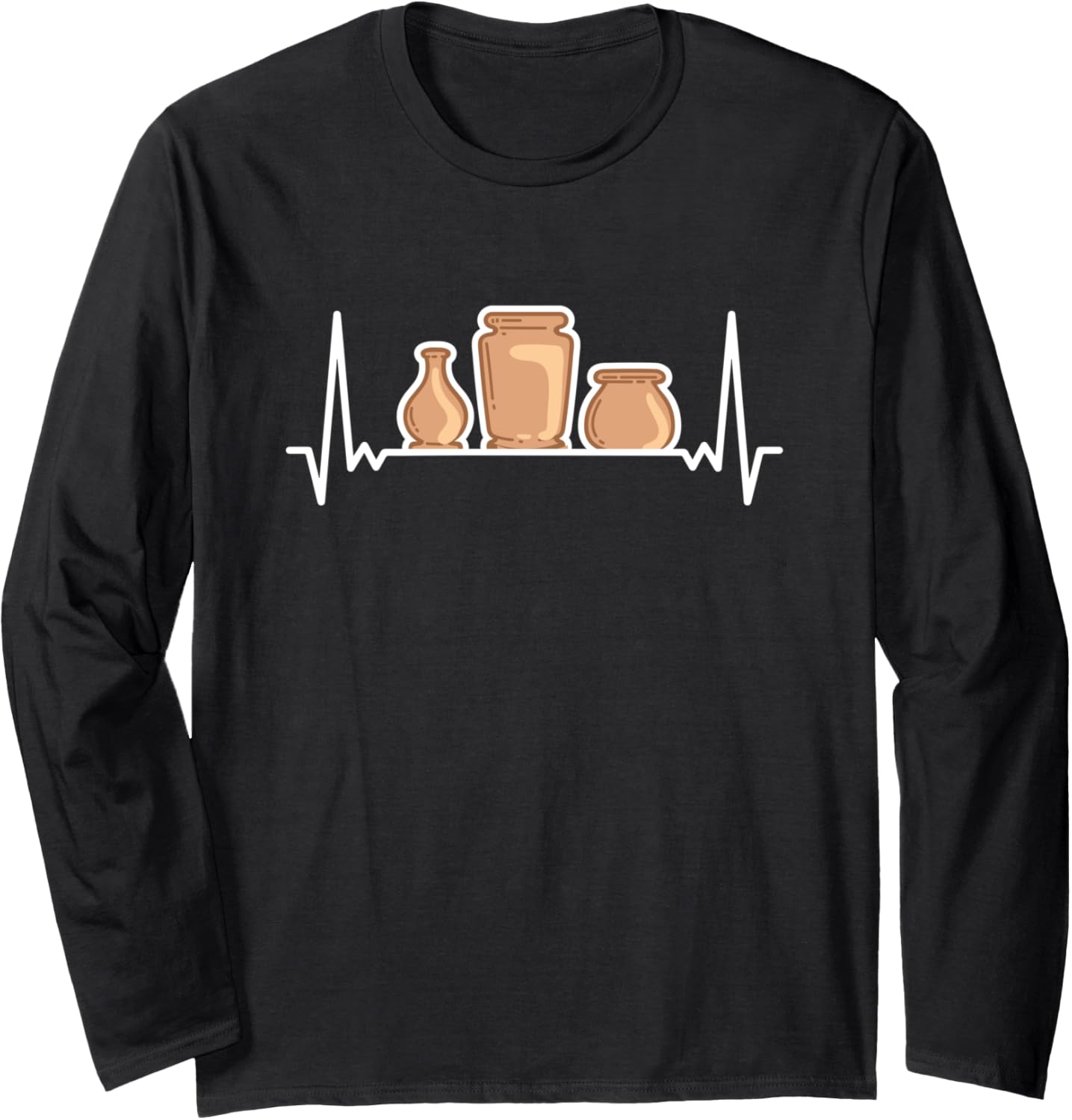 Pottery Heartbeat Gift for Pottery Maker Pottering Long Sleeve Apparel | Premium Quality | Aesthetic Fit