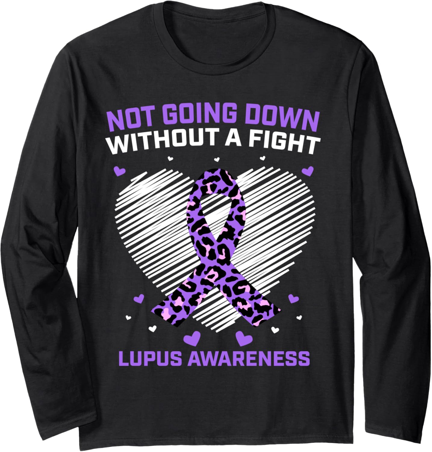 Fighter Warrior Purple Cheetah Print Ribbon Lupus Awareness Long Sleeve Long Sleeve T Shirt High Search Demand Hot Right