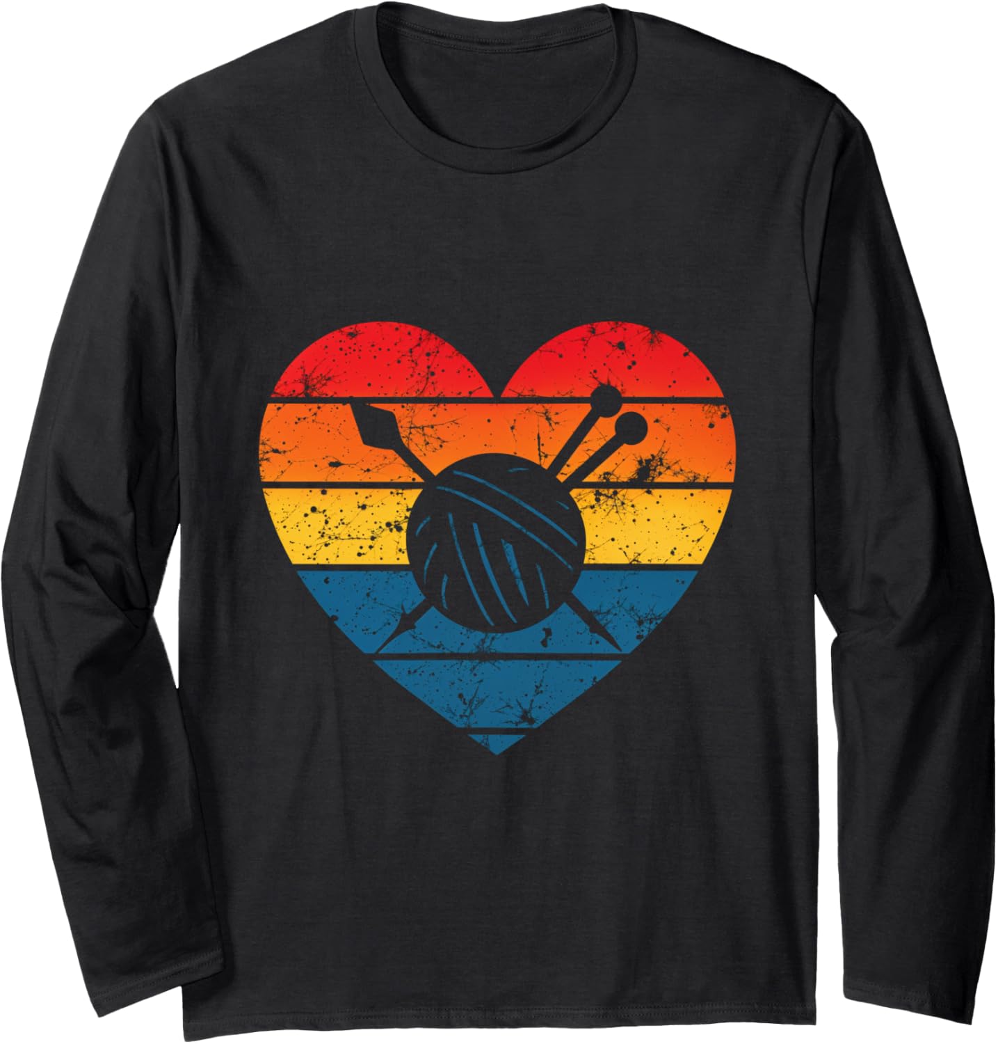 Yarn Love Knitting Crochet Heart Retro Yarn Arts Crafts Long Sleeve Yarn Supply | High Search Volume | Best Seller Ch...