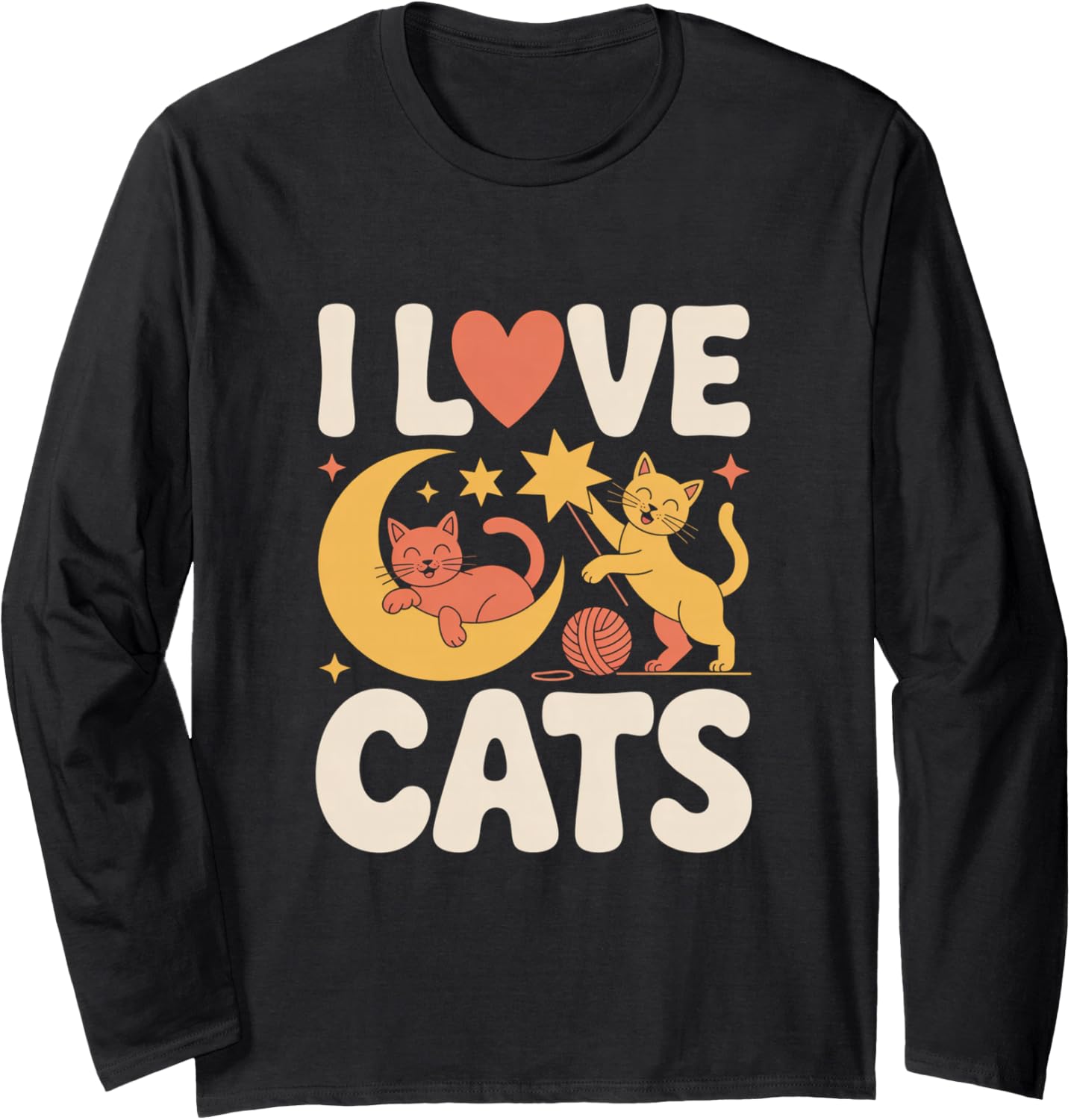 I Love Cats Moon Stars Yarn Whiskers Long Sleeve Yarn Supply | High Search Volume | High CTR Title