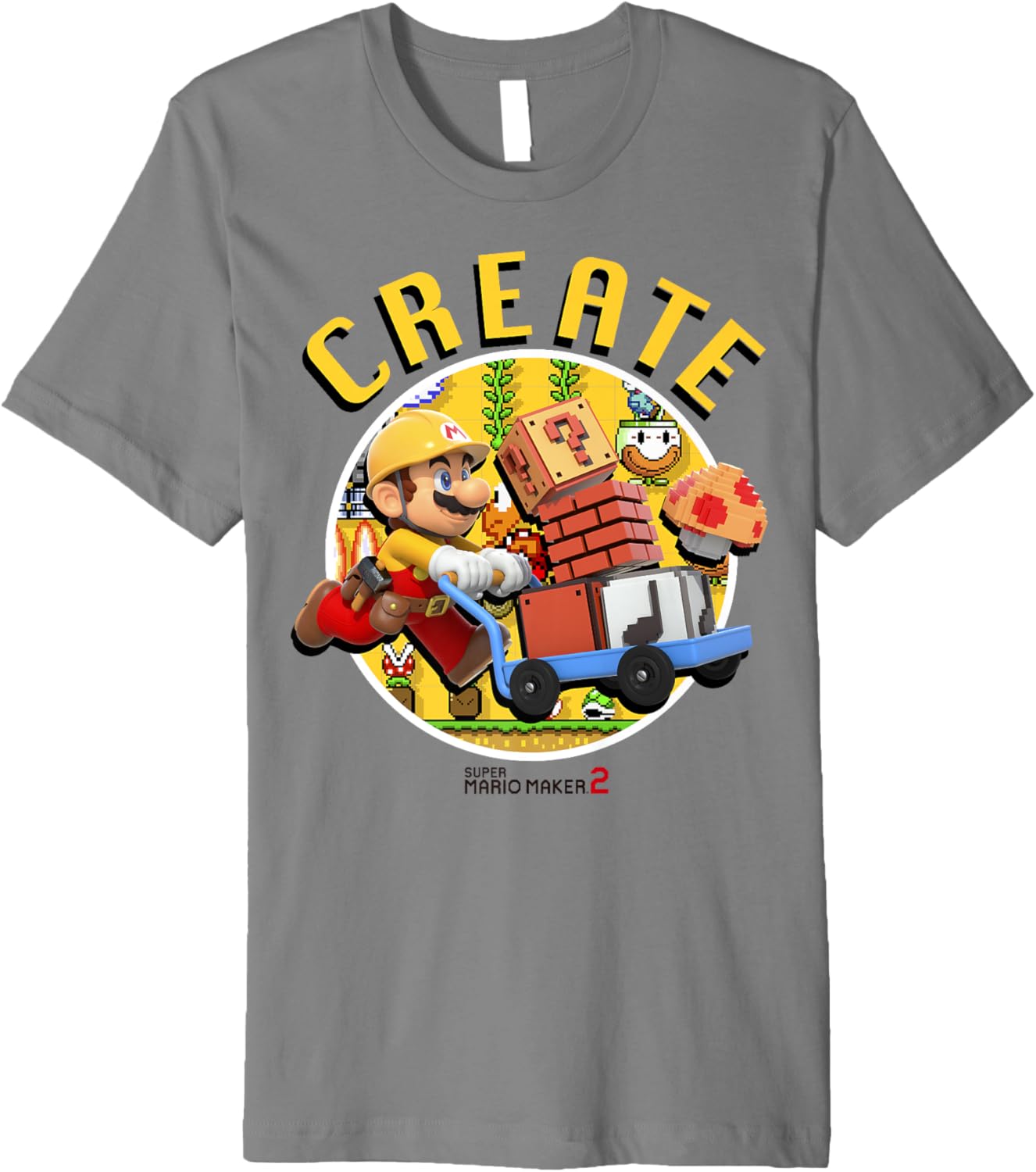 Super Mario Maker 2 Create Mario Gathering Circle Portrait Premium Apparel | US Viral Style | Aesthetic Fit