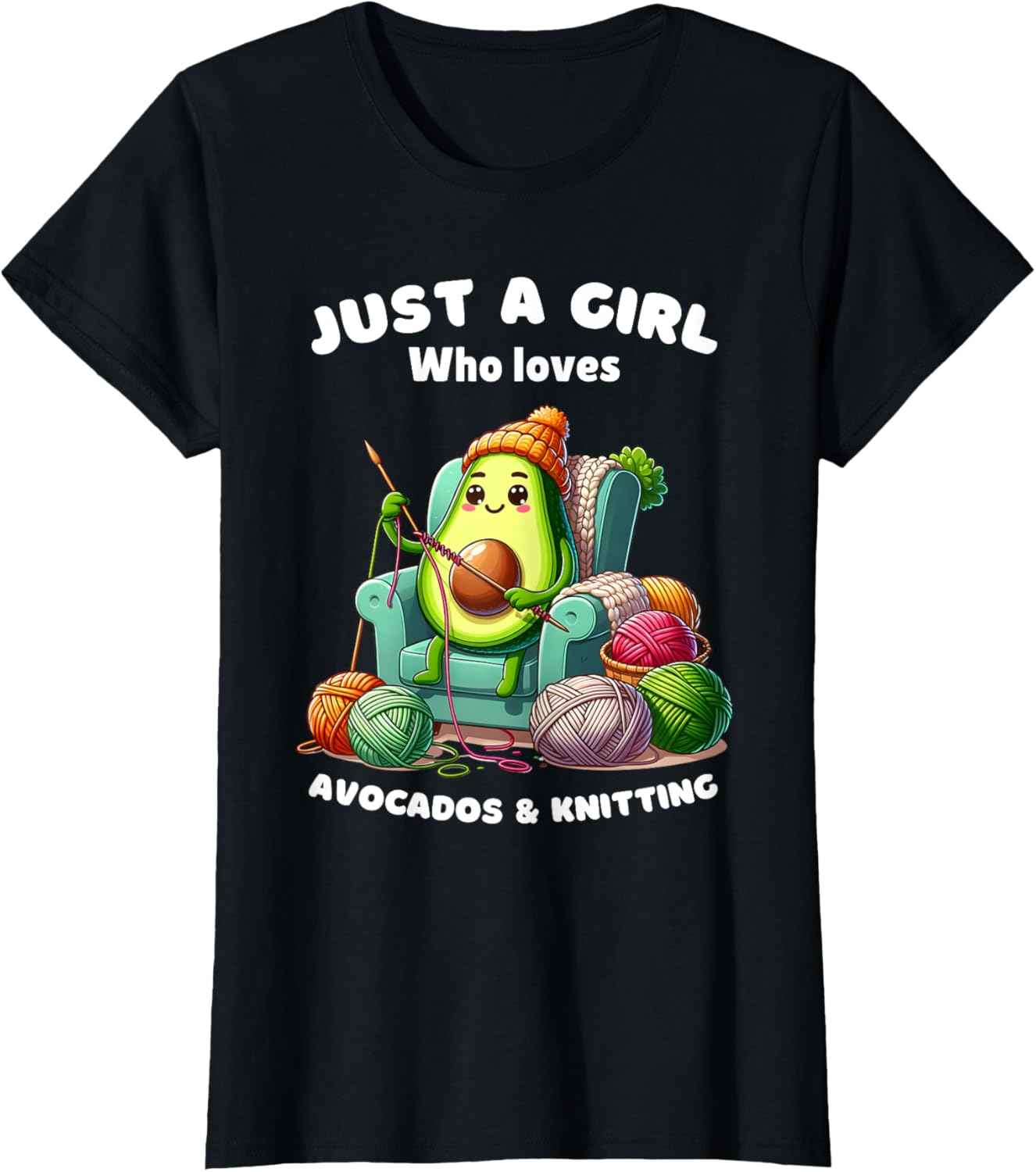 Just a Girl Who Loves Avocados and Knitting Funny Yarn Yarn Supply | Premium Quality | Perfect for Crafters