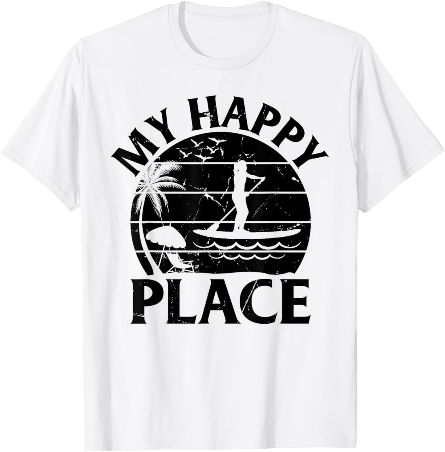 Stand Up Paddleboard Surfing SUP Girl - My Happy Place Apparel | Google Shopping Optimized | High CTR Boost