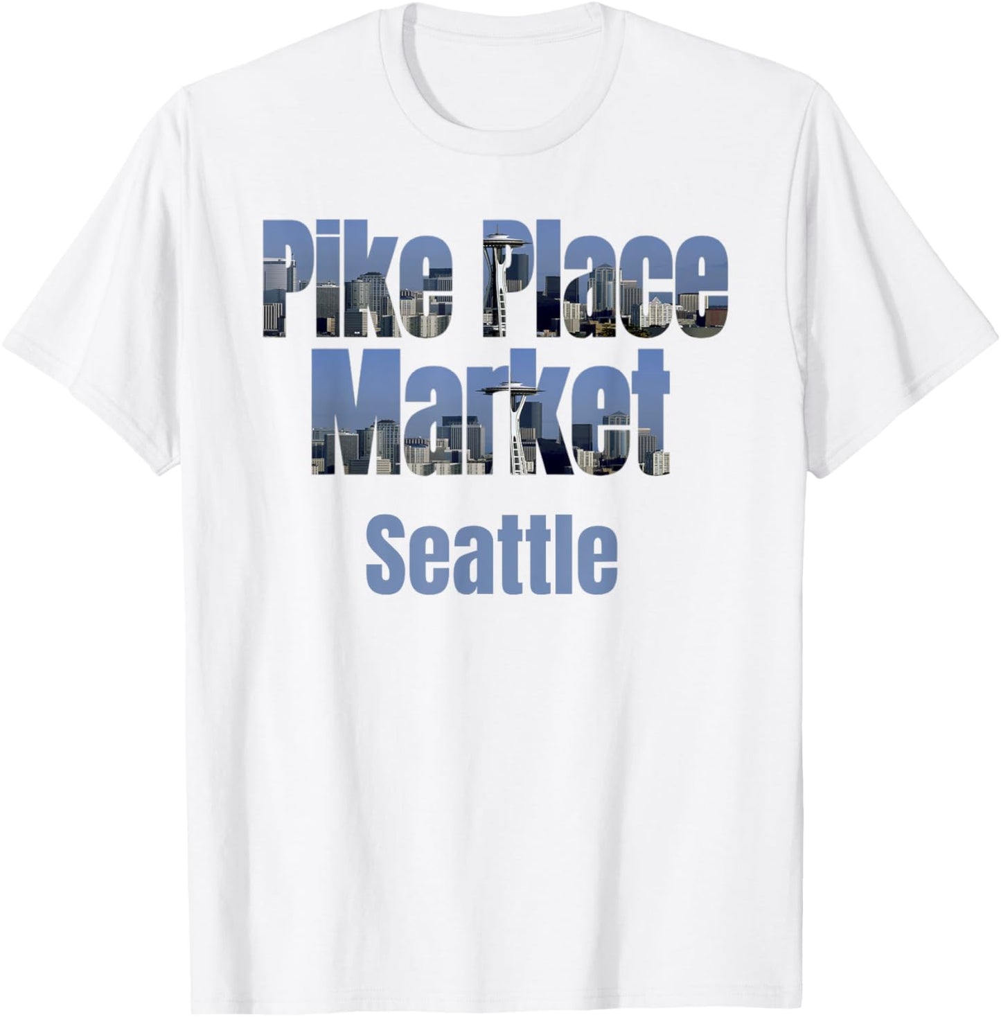 Seattle Skyline, Pike Place Market Neighborhood Shirt T-Shirt | Bestseller Style | Daily Wear Essential