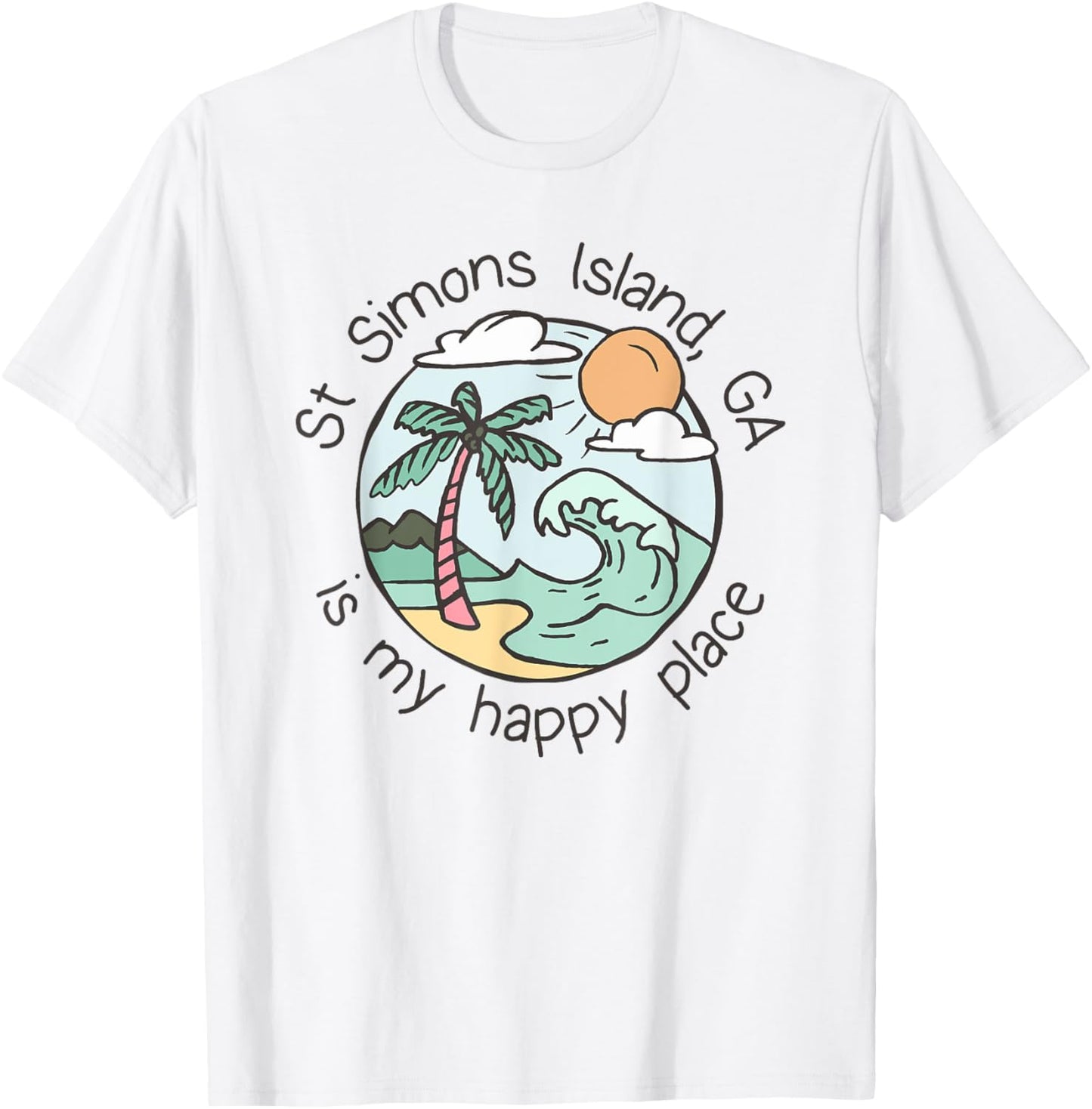 Cute Beach Motiv My Happy Place - St Simons Island T-Shirt for Men Women Kids T-Shirt | US Viral Pick | Perfect Gift Choice