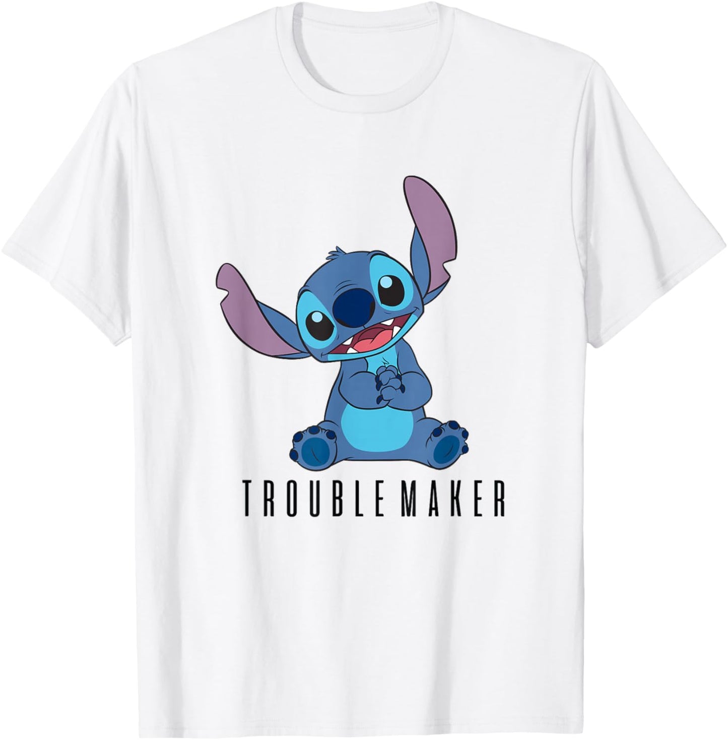 Disney Lilo & Stitch Troublemaker Sitting Stitch Shot Apparel | US Viral Style | Aesthetic Fit