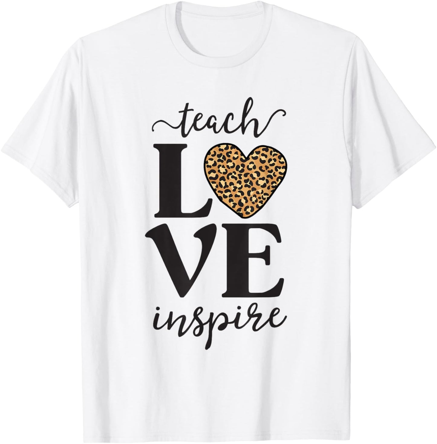 Love Leopard Print Teacher Cheetah School Inspire Teach Apparel Viral TikTok Find Gift Ready