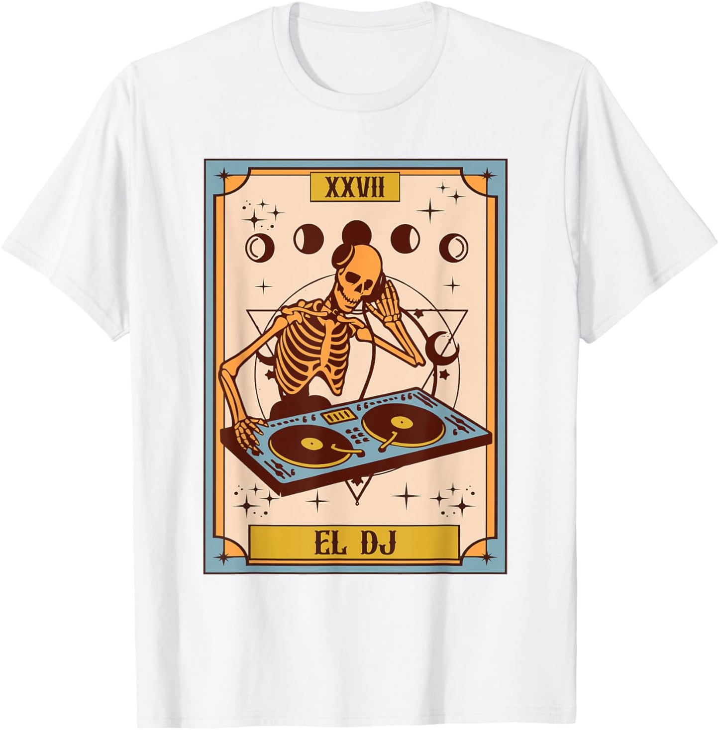 The DJ Tarot Card Music Producer Skeleton Music Maker El DJ Apparel | US Viral Style | Comfort Daily Wear