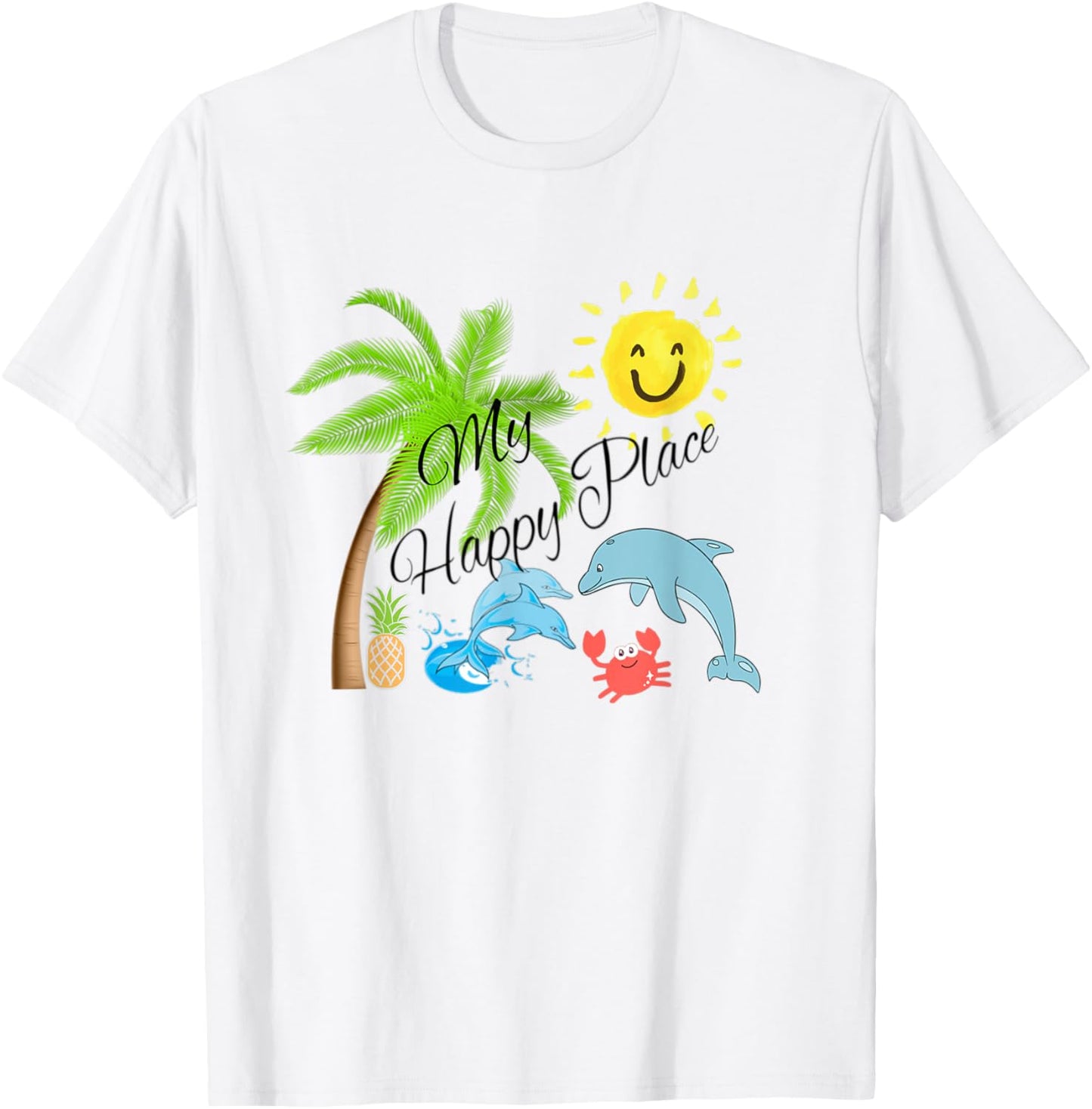 My Happy Place Family Reunion Vacation Sea Ocean Beaches T-Shirt for Men Women Kids T-Shirt | Top Conversion Title | Perfect Gift Choice