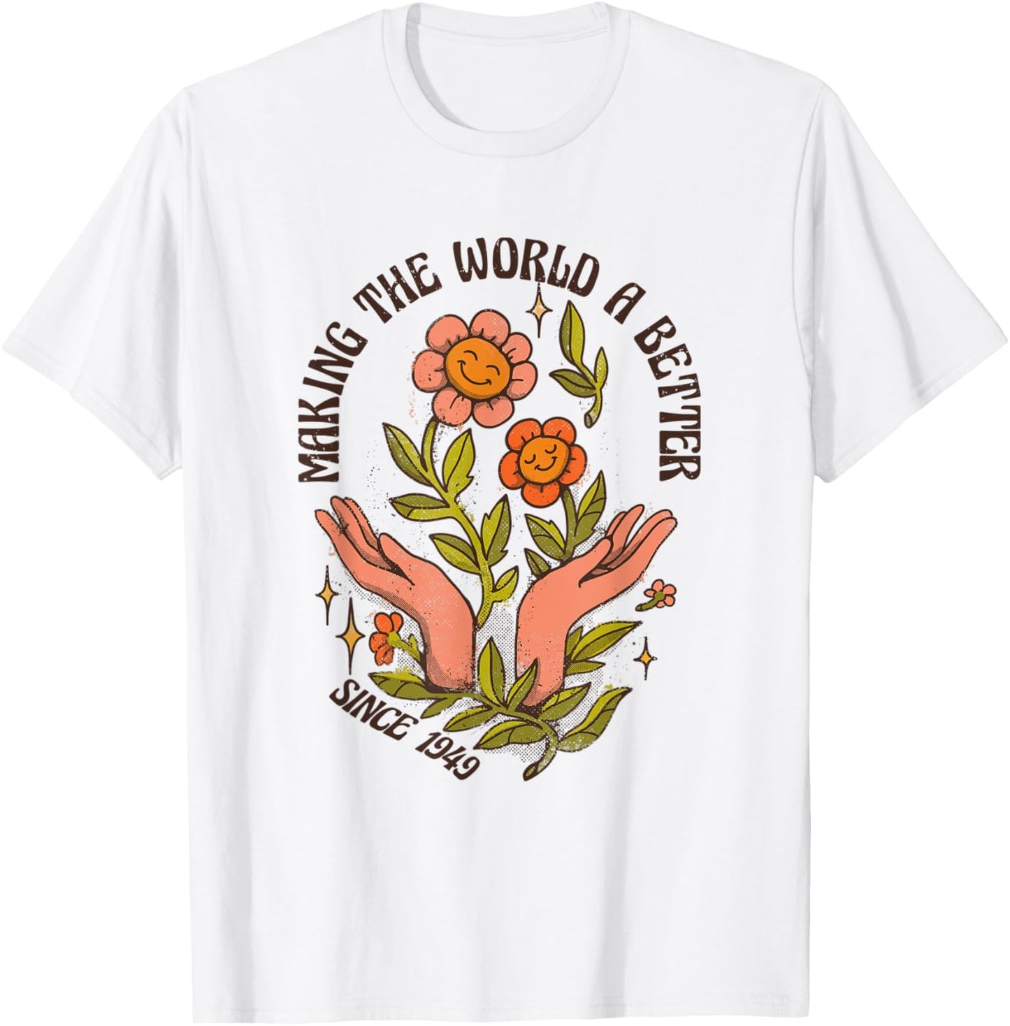 Making the World a Better Place Since 1949 Groovy Wavy Text Apparel | Premium Quality | Daily Wear Essential