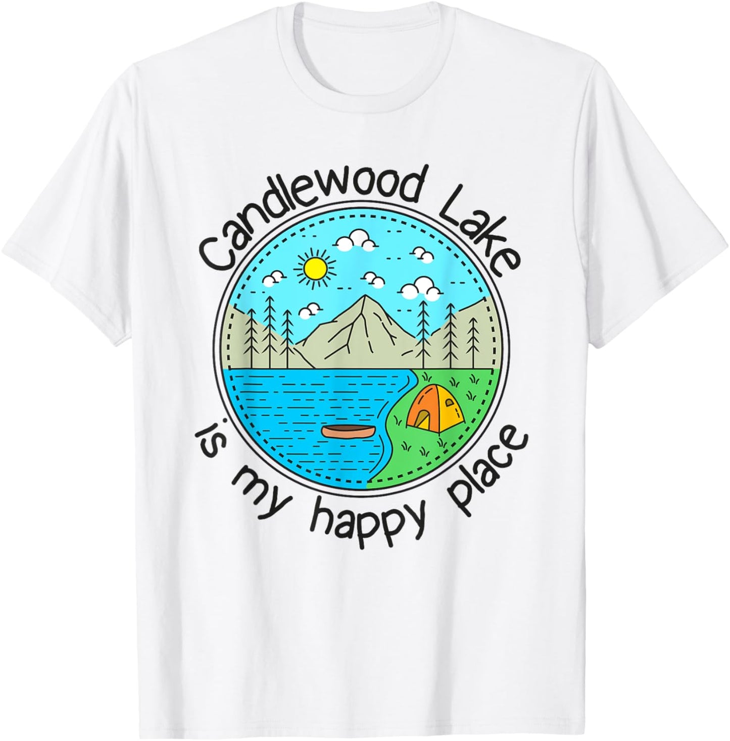Fishing Boating Camping - My Happy Place Candlewood Lake Apparel | US Viral Pick | High CTR Boost
