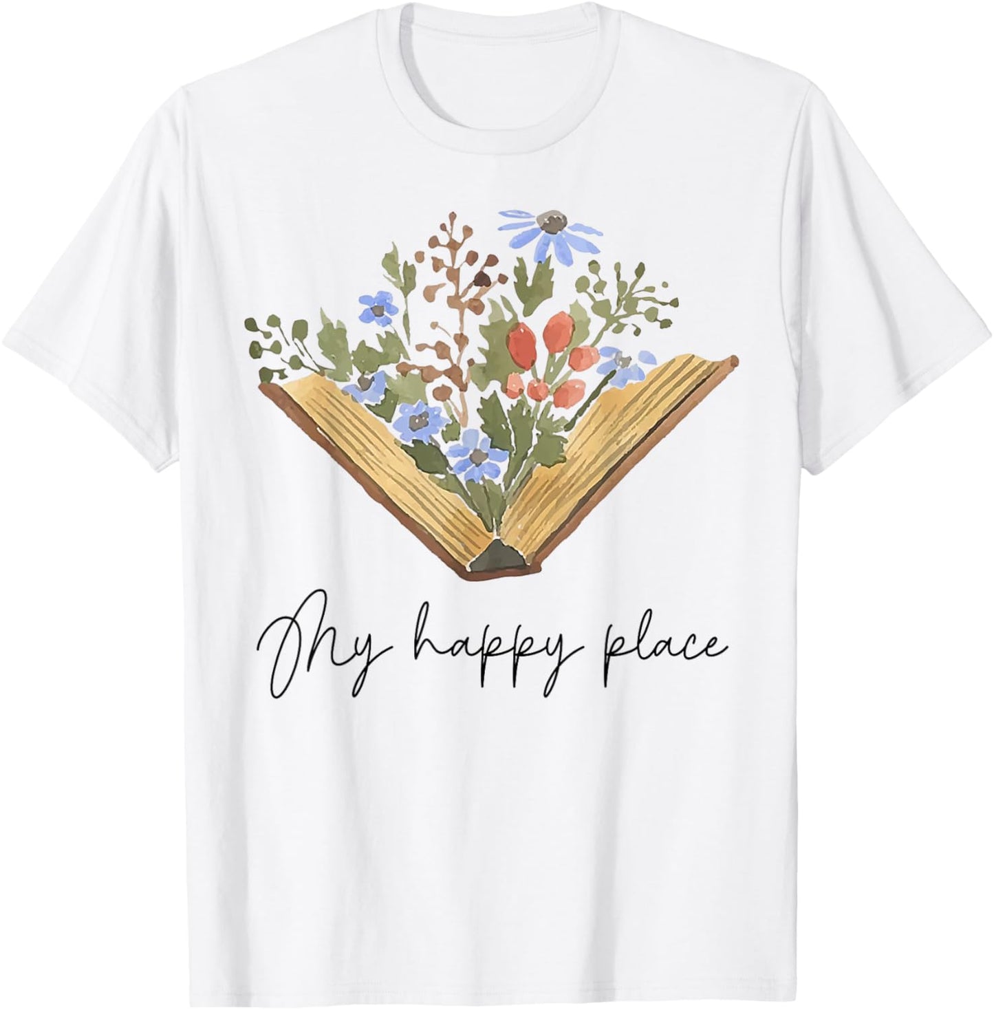 My happy place Wildflowers Book - Elementary School Teacher Apparel | Top Conversion Title | Customer Favorite