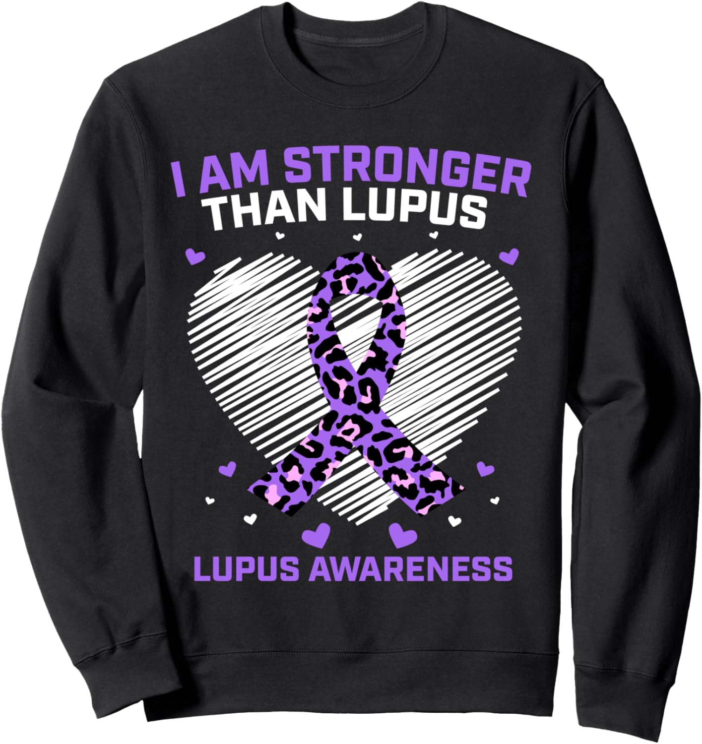 Cute Purple Lupus Awareness Shirts Women Heart Cheetah Print Sweatshirt T Shirt Premium Print Everyday Wear
